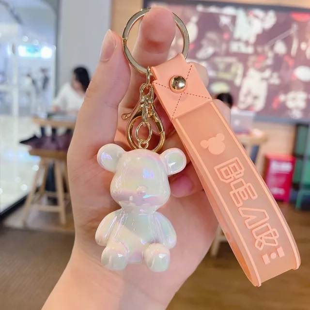 One Piece Set With Random Styles And Colors, Unisex Diy Vinyl Fluid Bear  Keychain Puzzle Handmade White Embryo Bear Graffiti Making Bag Key Chain  Pendant
