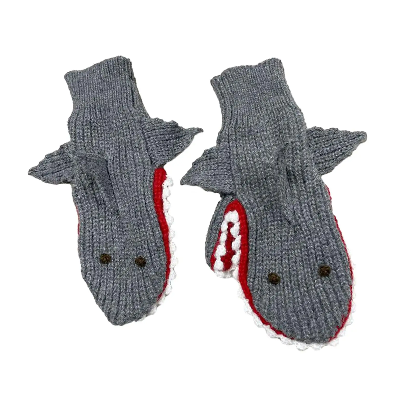 Shark Gloves Elastic Cuff Men Women Boys Girls Winter Warm Gloves Mitten Gloves Knit Glove for Running Hiking Outdoor Christmas