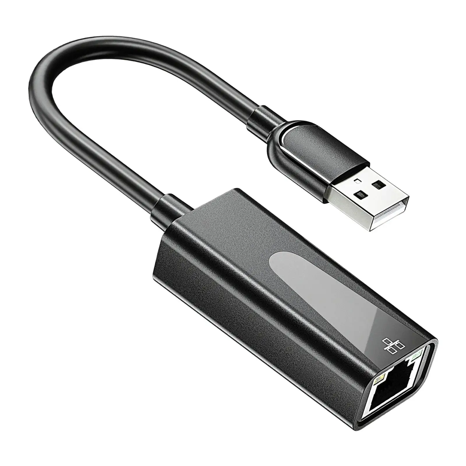 USB Ethernet Adapter Compact Plug and Play Network Adapter Portable 100M Gigabit for Computer Notebook PC Desktop Laptop