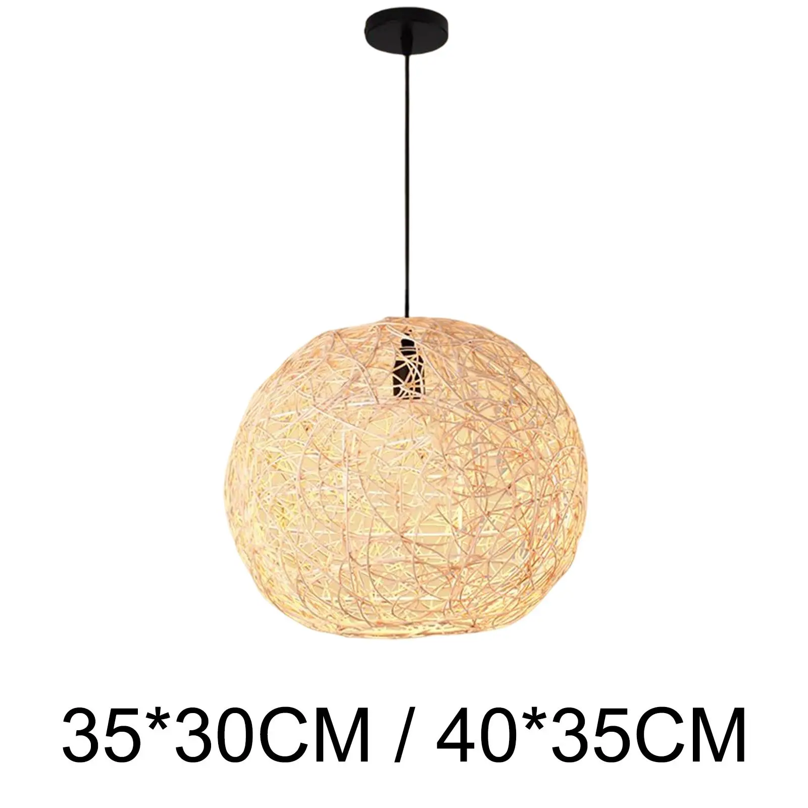 Bamboo Woven Light Shade Pendant Light Ceiling Lampshade Cage Guard Cafe