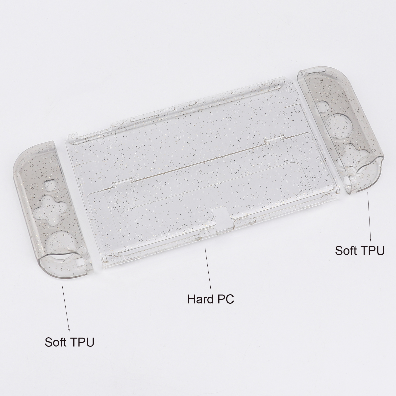 Title 9, Transparent Protective TPU+PC Glitterry Cases f...