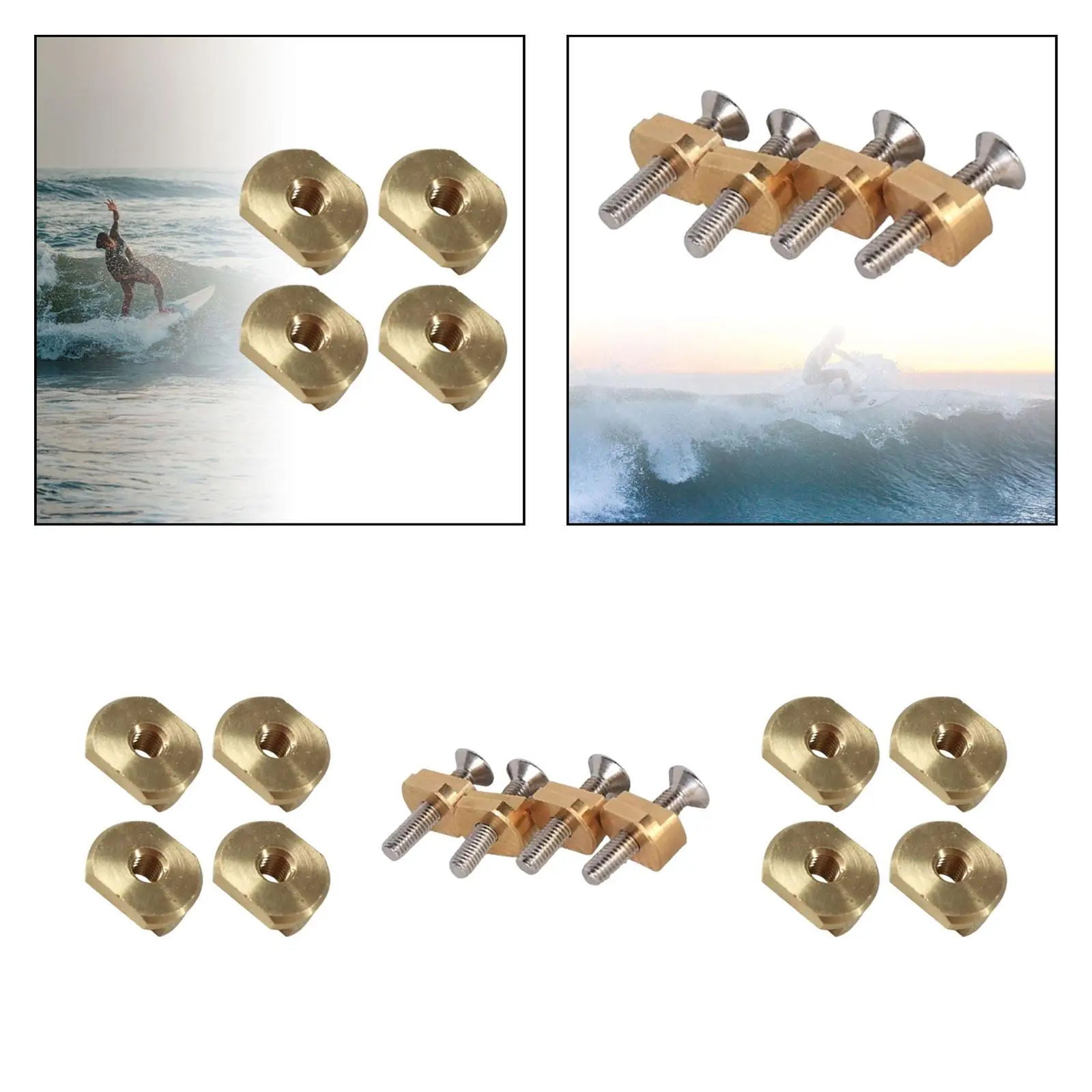 Hydrofoil Mounting T Nuts Brass for Hydrofoil Tracks Surfboard Fittings