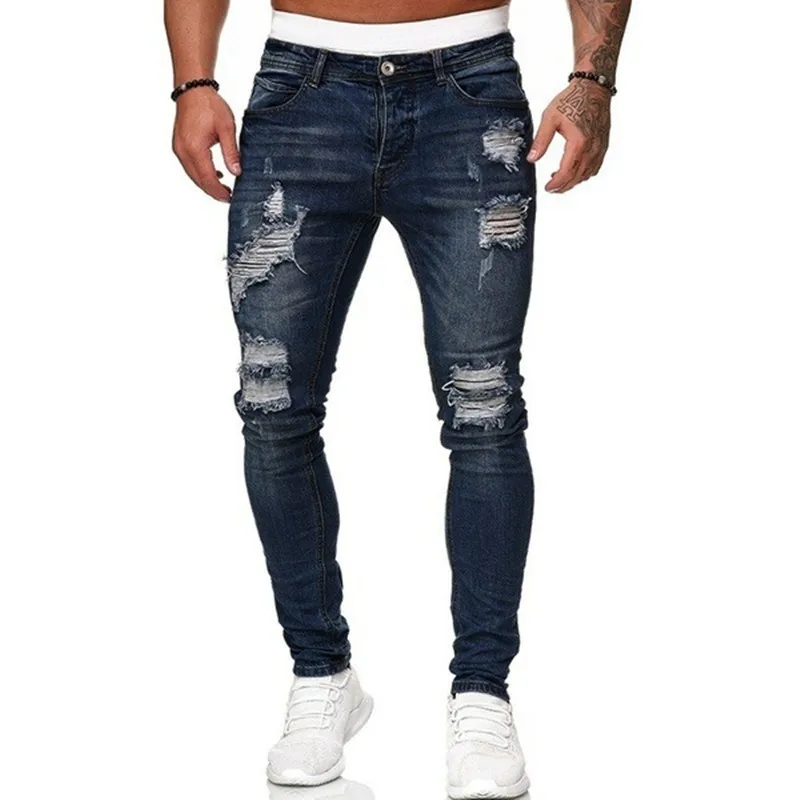 Title 4, Jeans skinny strappati streetwear di nuova moda...