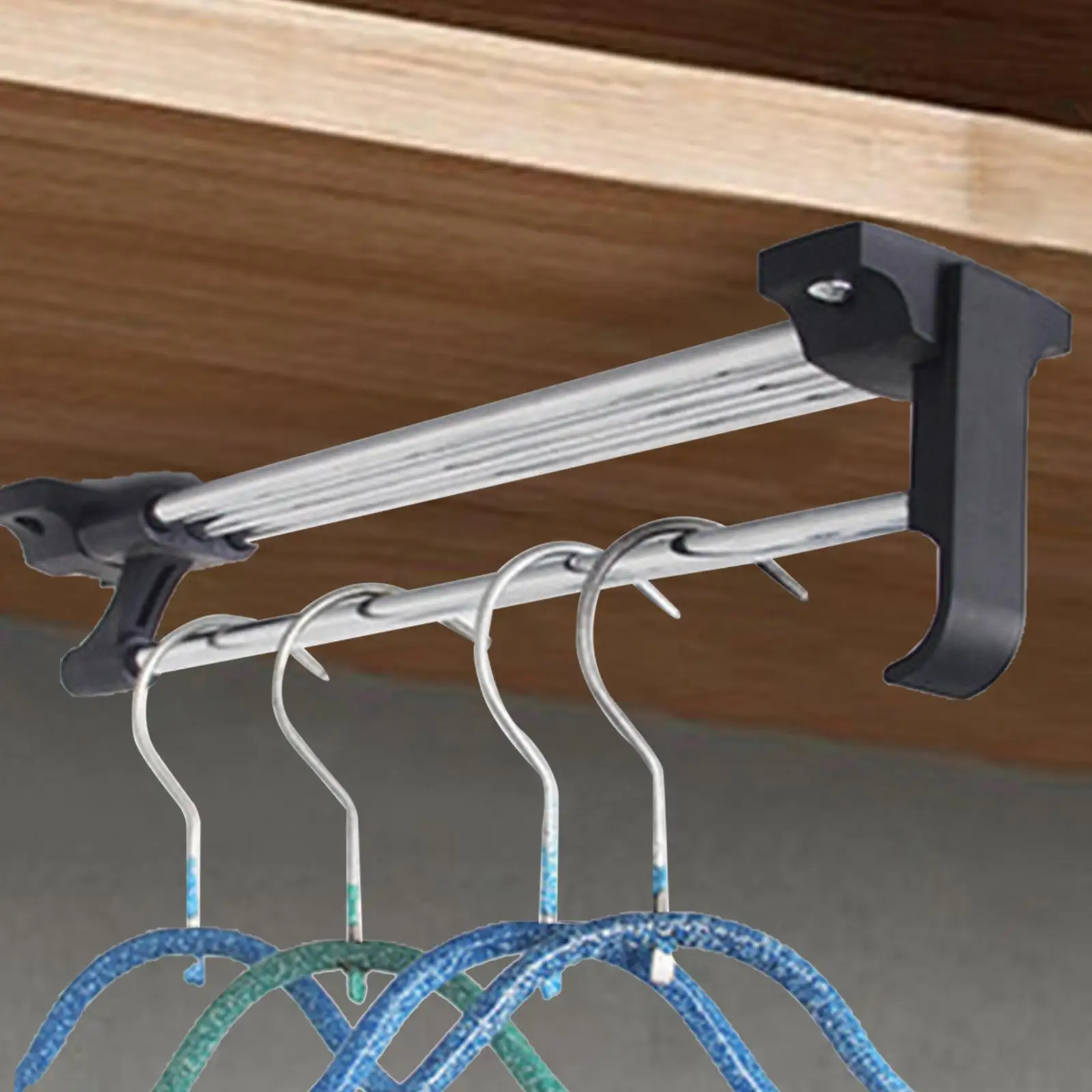 Multipurpose Clothing Hanger Telescopic Rod Tension Rod for Bathroom Closet