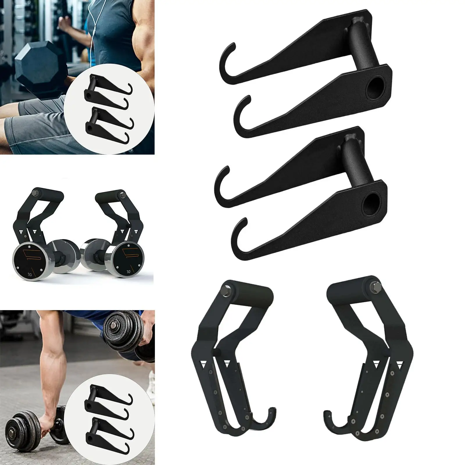 Dumbbell Hooks Handles Exercise Machine Attachments Parts Kettlebell Grip for Fitness Home Gym Bodybuilding Weight Lifting