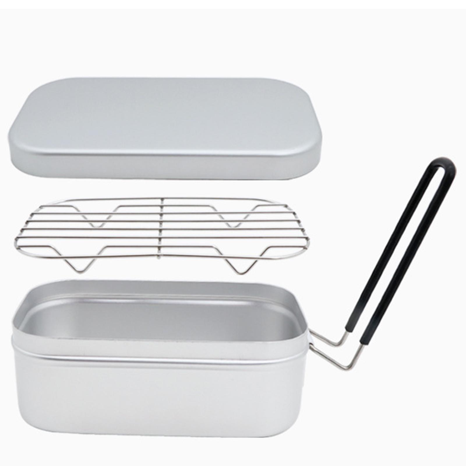 Stainless Steel Lunch Box Steaming Stand Cooking Rack for Mountaineering Picnic Hiking