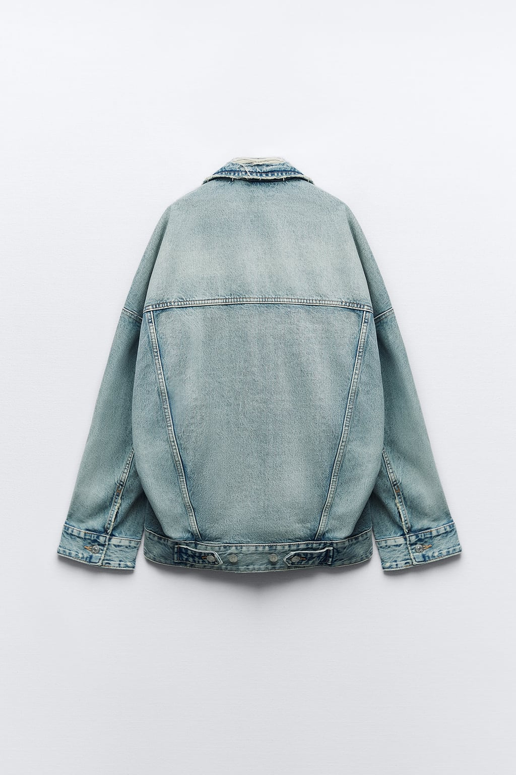 Autunno Donna Giacca di jeans oversize Jeans a gamba larga Abito con risvolto Maniche lunghe Giacca di jeans Cappotto Jeans strappati a gamba larga a vita bassa_voghion.com