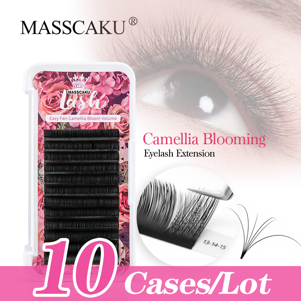 Best of 10cases / lot MASSCAKU 100% Handmade Fluffy Silk Mink Lash 8-20mm & Mix Self-making Fans Volume Soft Lashes Eyelash For Makeup Reviews & Tips