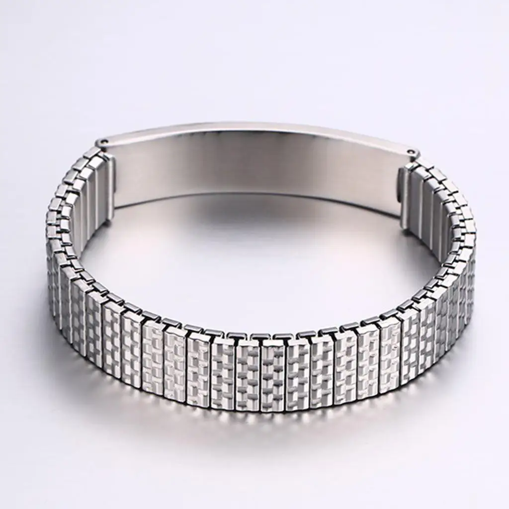 12mm Stainless Steel Chain Medical ID Bracelet Hand Chain Bangle