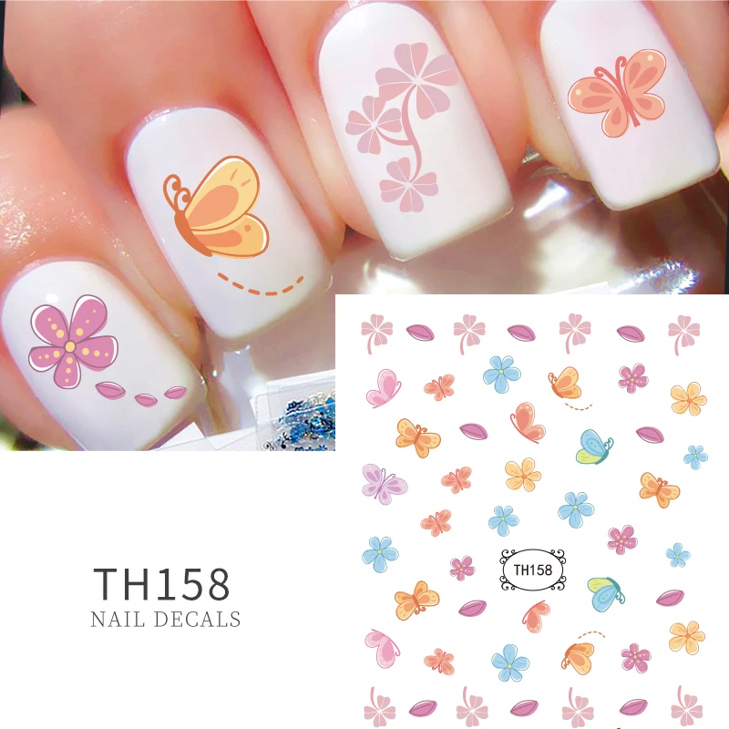 Colorful Butterfly Nail Ideas Sliders 158