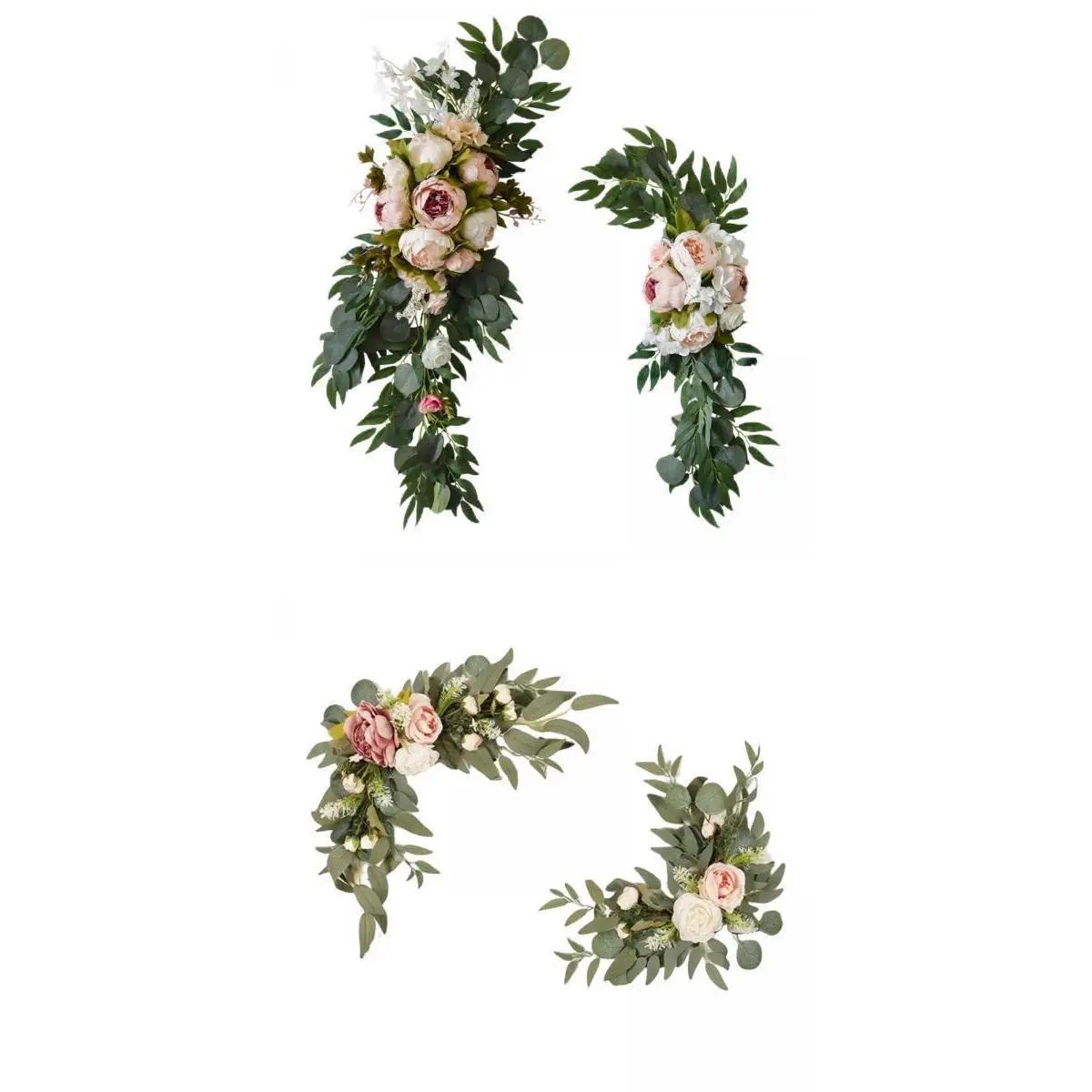 2 Pair Wedding Arch Flower Artificial Floral for Wedding Party