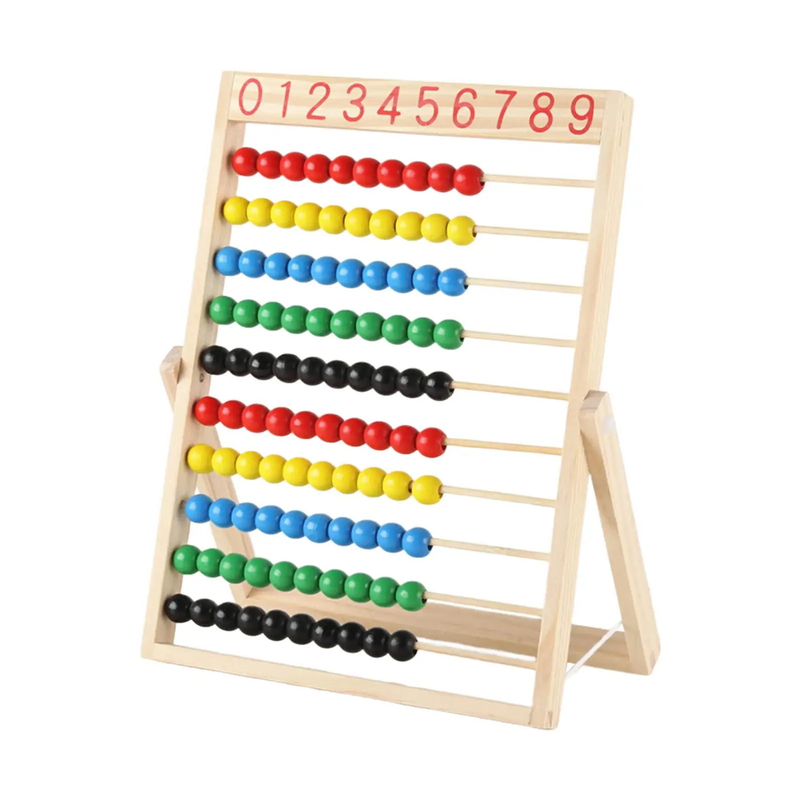 Ten Frame Set with 100 Colorful Beads Counting Classic Wooden Abacus for Elementary Toddlers Preschool Kindergarten Children