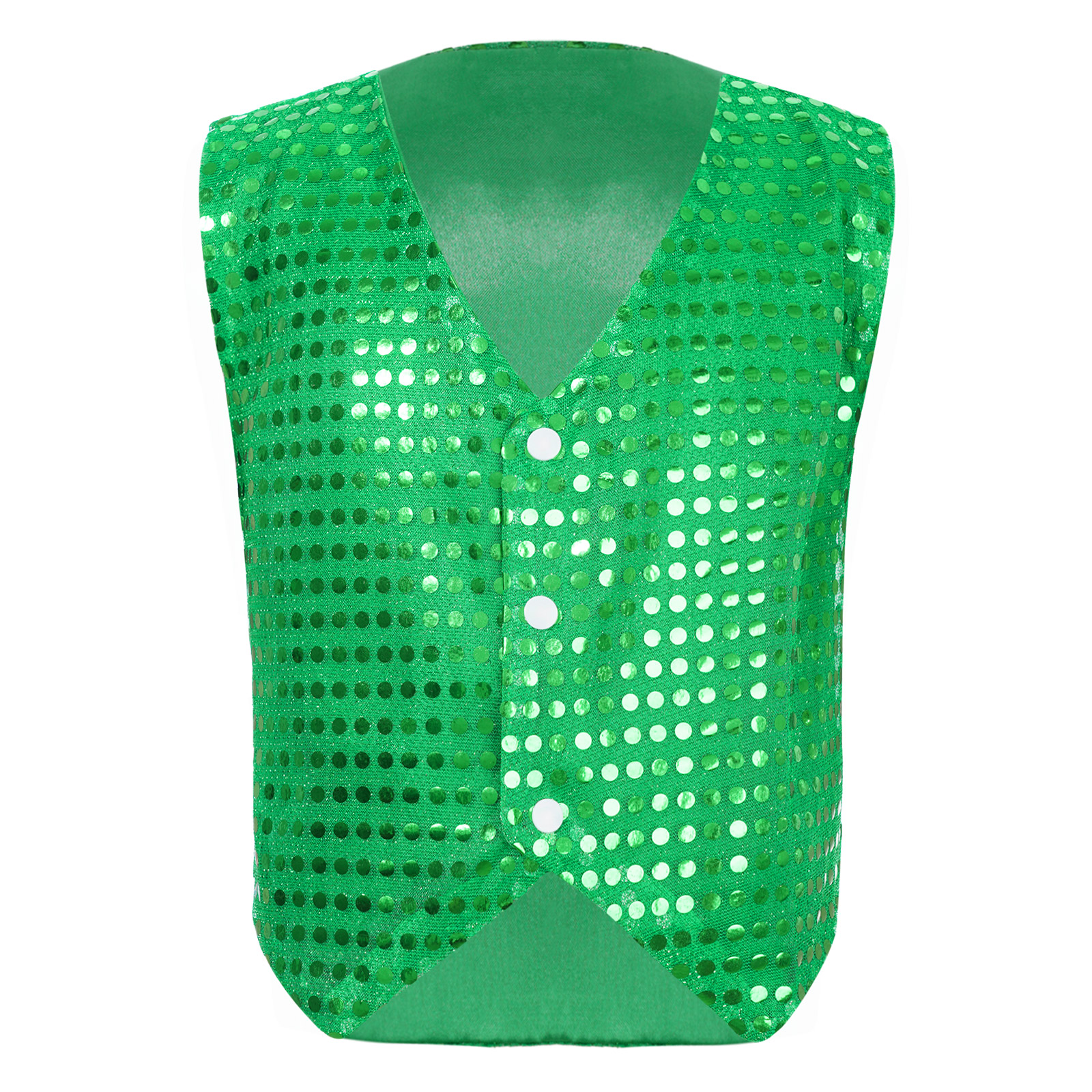 Kinder Mädchen Jungen Glitzernde Pailletten Weste Weste Chor Jazz Hip Hop Street Dance Bühne Leistung Kostüm Schule Party Dancewear – Detail 3