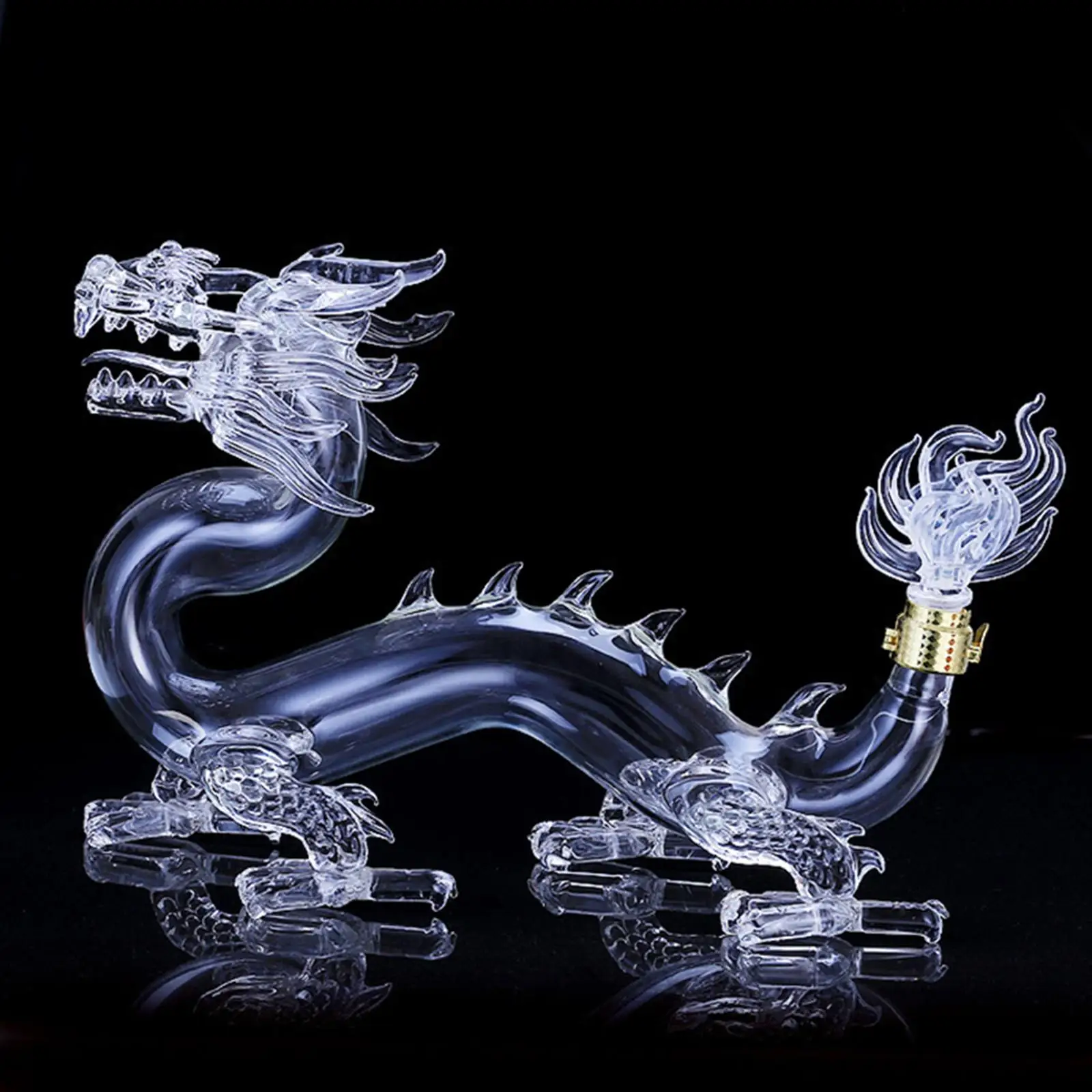 Whisky Decanter Glass Dragon Figurine Gifts Liquor Entertaining Barware Vodka Rum Tequila for Home Restaurant Bar Dining Adults