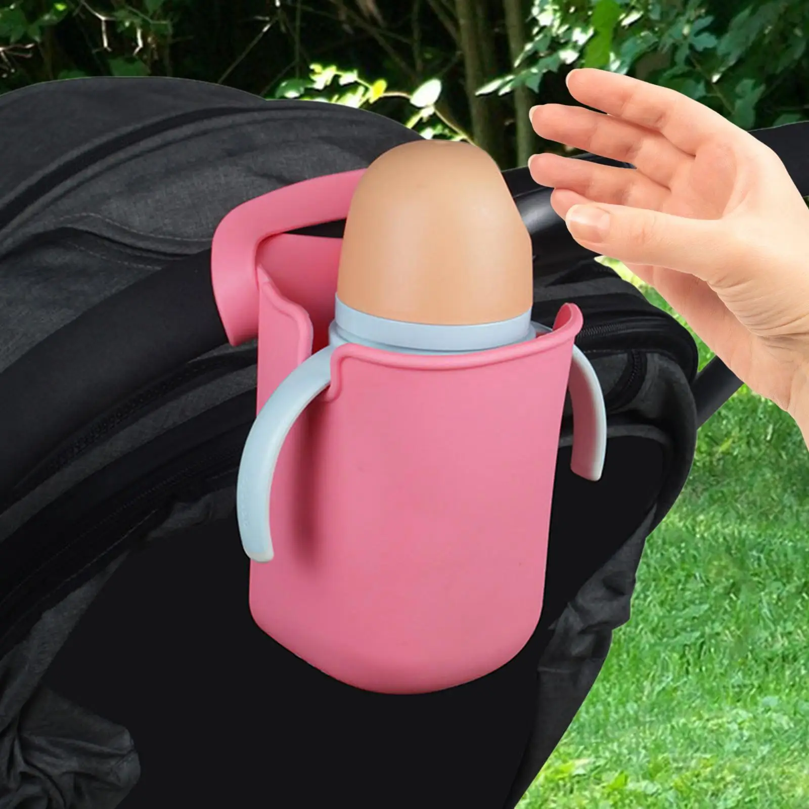 Drink Holder for Stroller Silicone Universal Adjustable Bike Cup Holder for Picnic Stroller Pushchair Chair Lawn Chairs