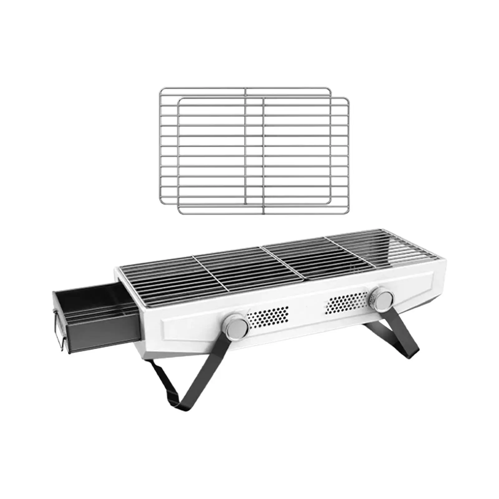Barbecue Camping Grill Tabletop BBQ Grill Charcoal Wood Burning Grills Folding Grill for Backyard Garden Home Traveling Beach
