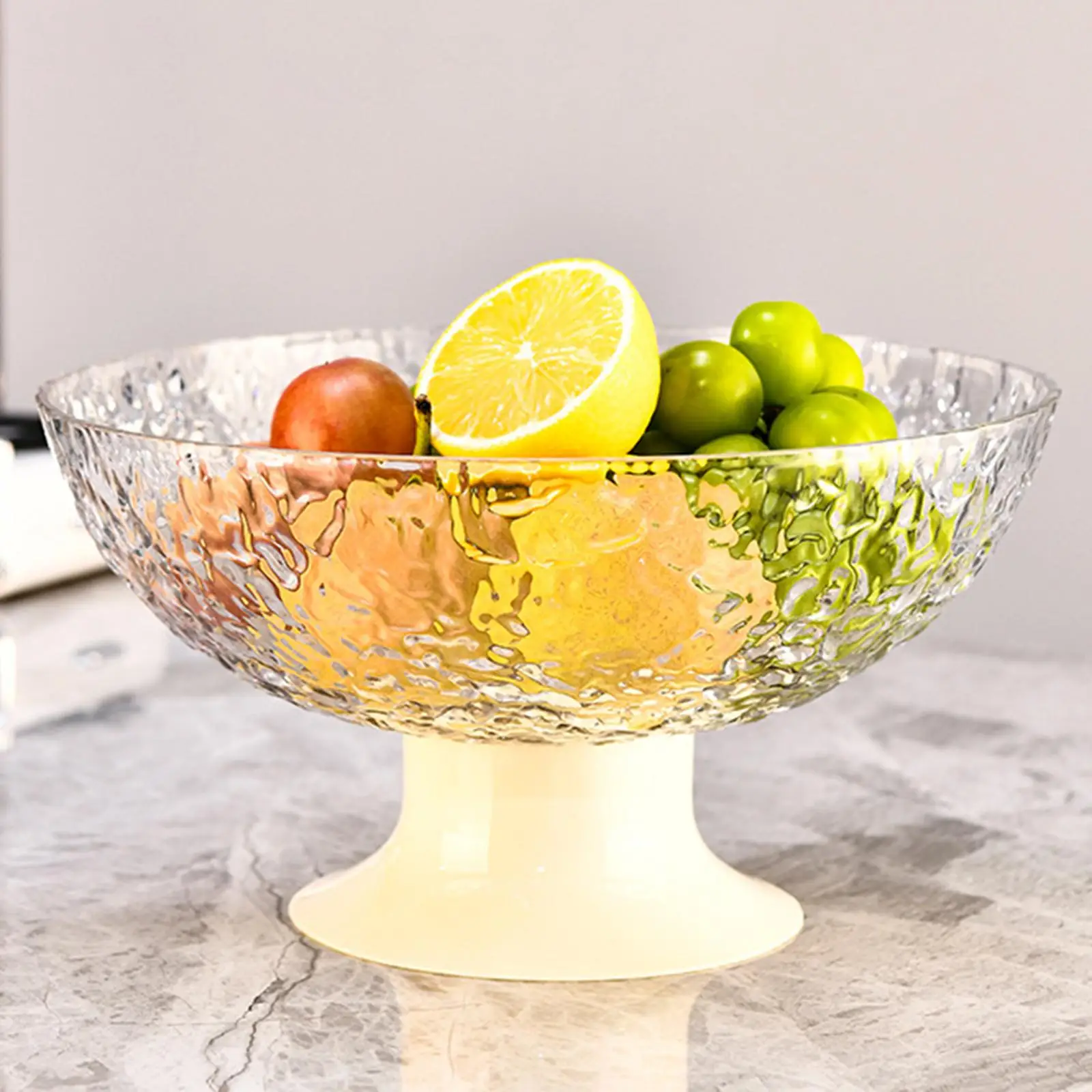 Fruit Basket Bowl with Draining Holes Pedestal Fruit Bowl for Farmhouse