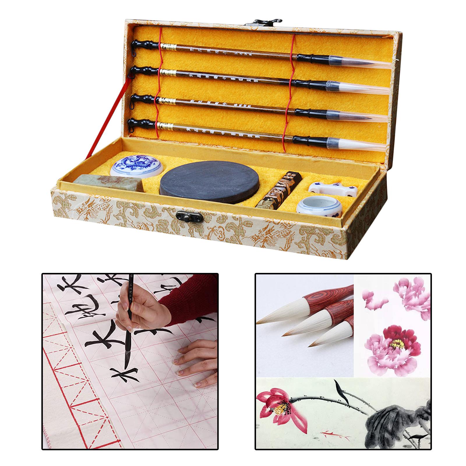 11 Professional Chinese Calligraphy Brush Ink Stick Caligraphy Set Beginners