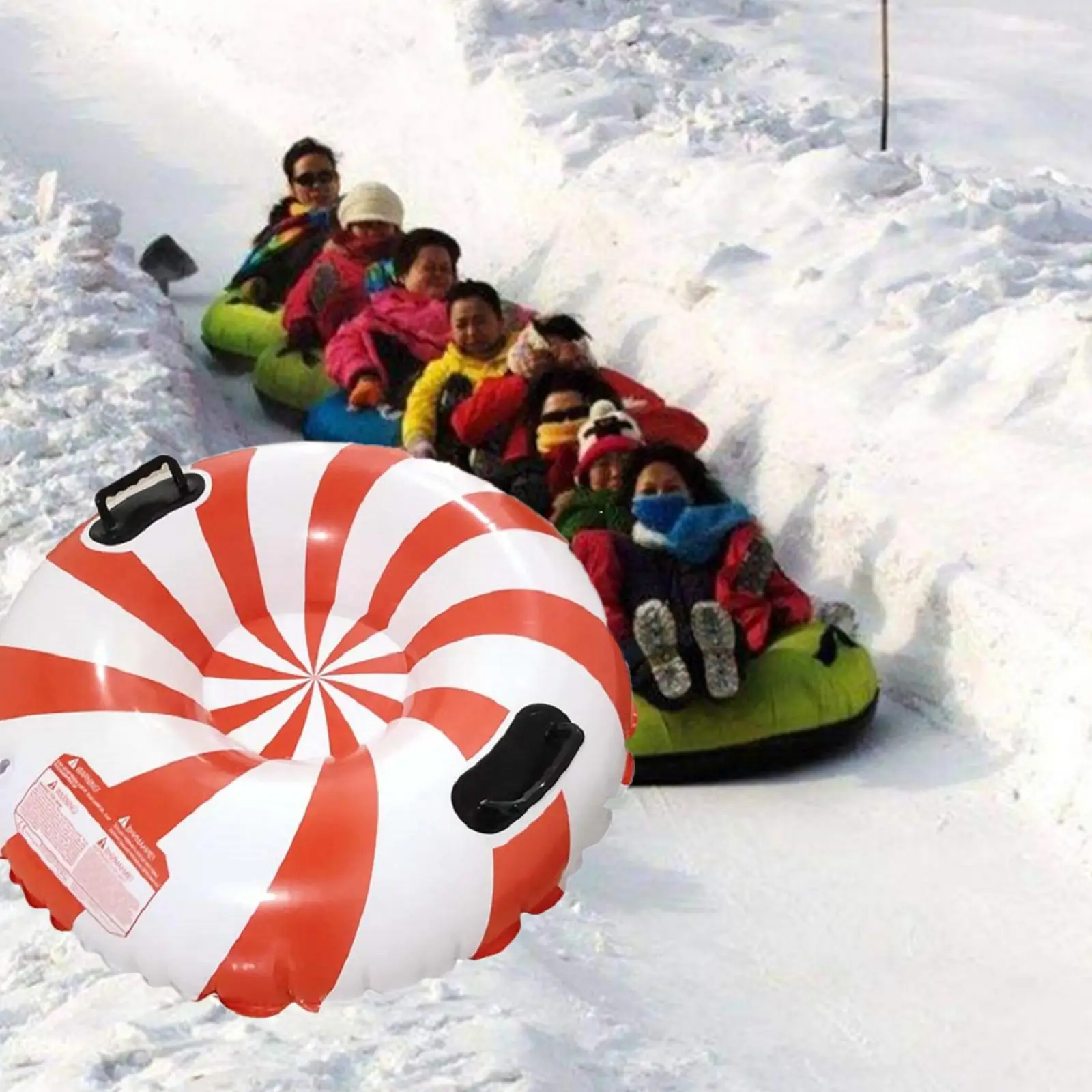 Inflatable Floated Skiing Board with Handle Durable Outdoor Equipments Snow Toy