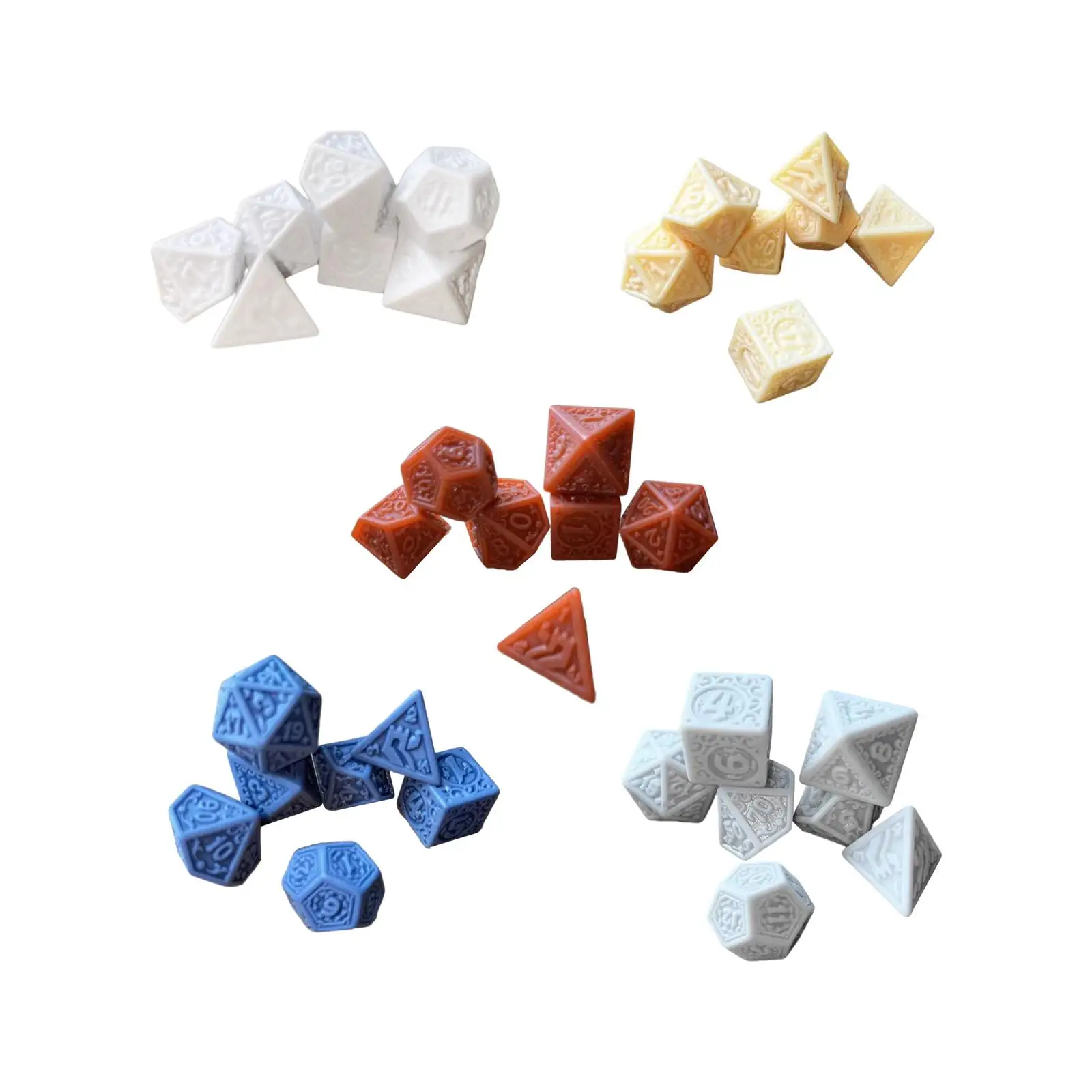 7Pcs Dice Set D20 D12 D10 D8 D6 D4 Party Game Dices Acrylic Party Favors Polyhedral Dices for KTV Party Board Game Table Game