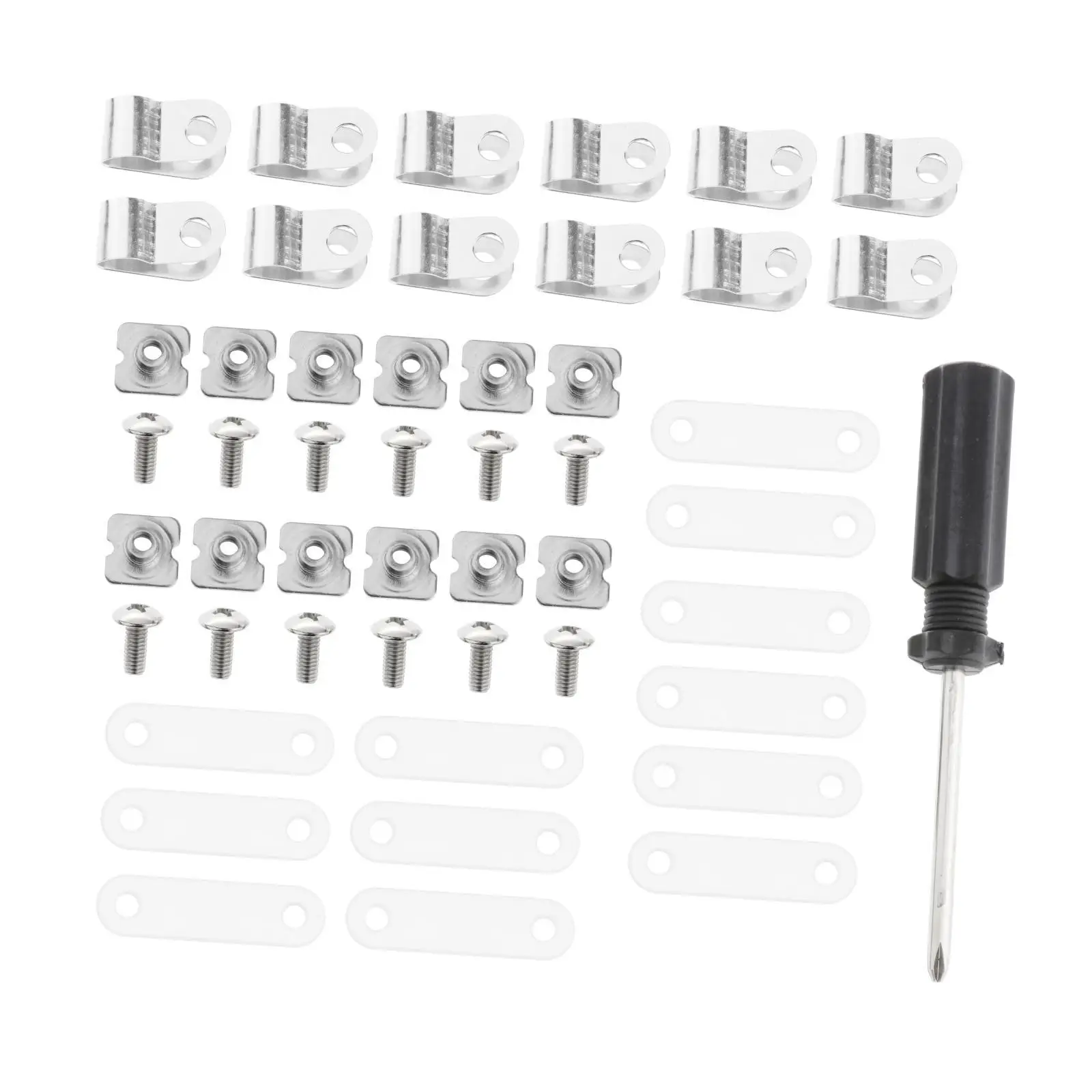 Ice Hockey Visor Hardware Set Screw with Rubber Gaskets R Shape Clips Useful Durable Fixings for Riding Sports Daily Maintenance