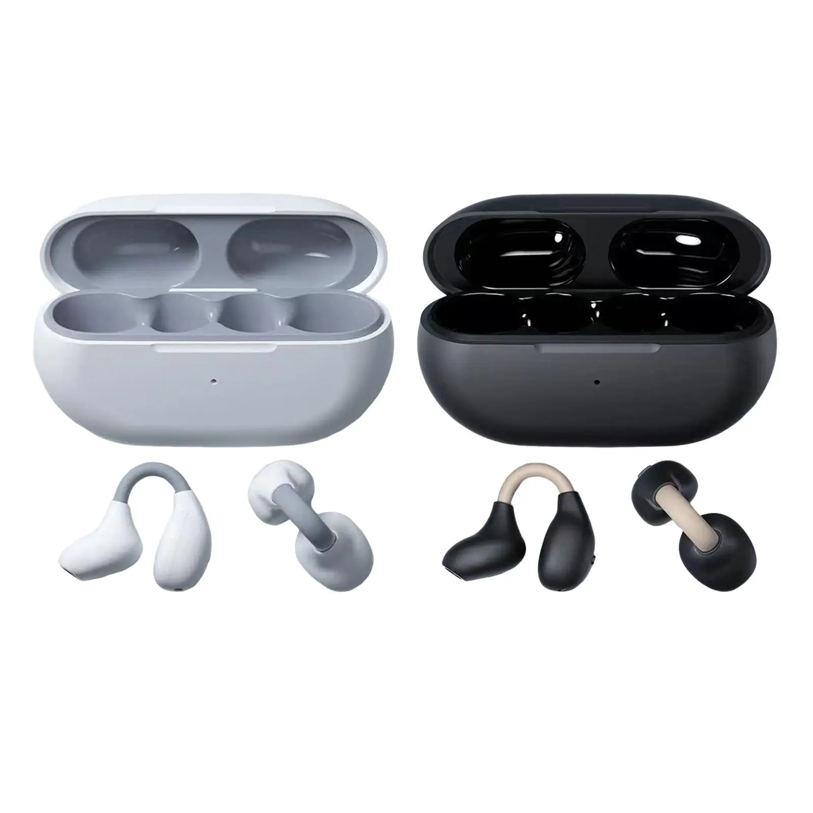 Ear Clip Wireless Earbuds Auto Pairing Hands Free Earphones V5.3 Noise Reduction HiFi Sound Clip On Headphones for Fitness