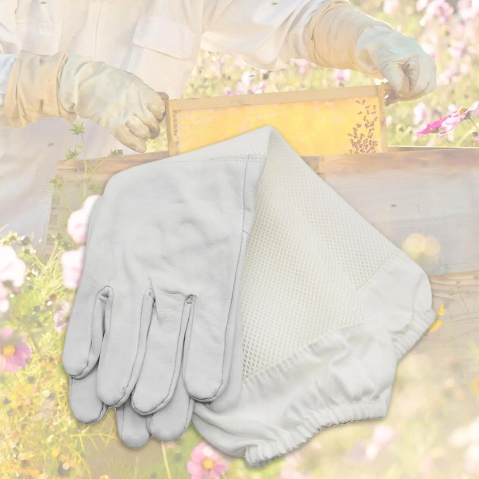 Beekeeping Gloves Protective Sleeves Anti Sting Durable Comfortable Beekeeper Gloves for Unisex Adults Women Cactus Rose Pruning