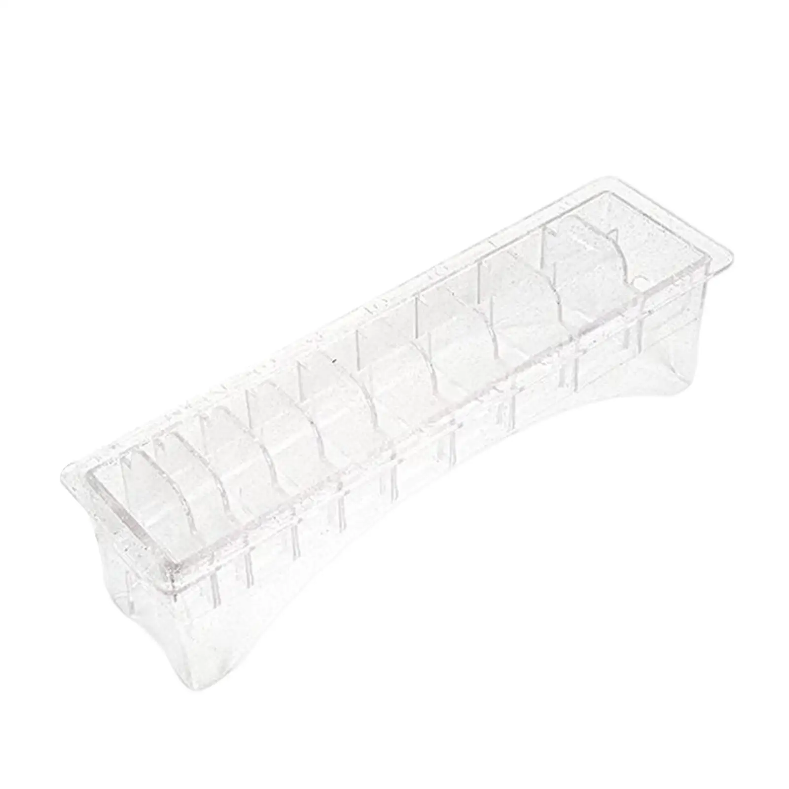 Universal Guide Comb Storage Box 10 Grid Accessories Transparent Container Holder Limit Comb Organizer for Shop Barbershop Home