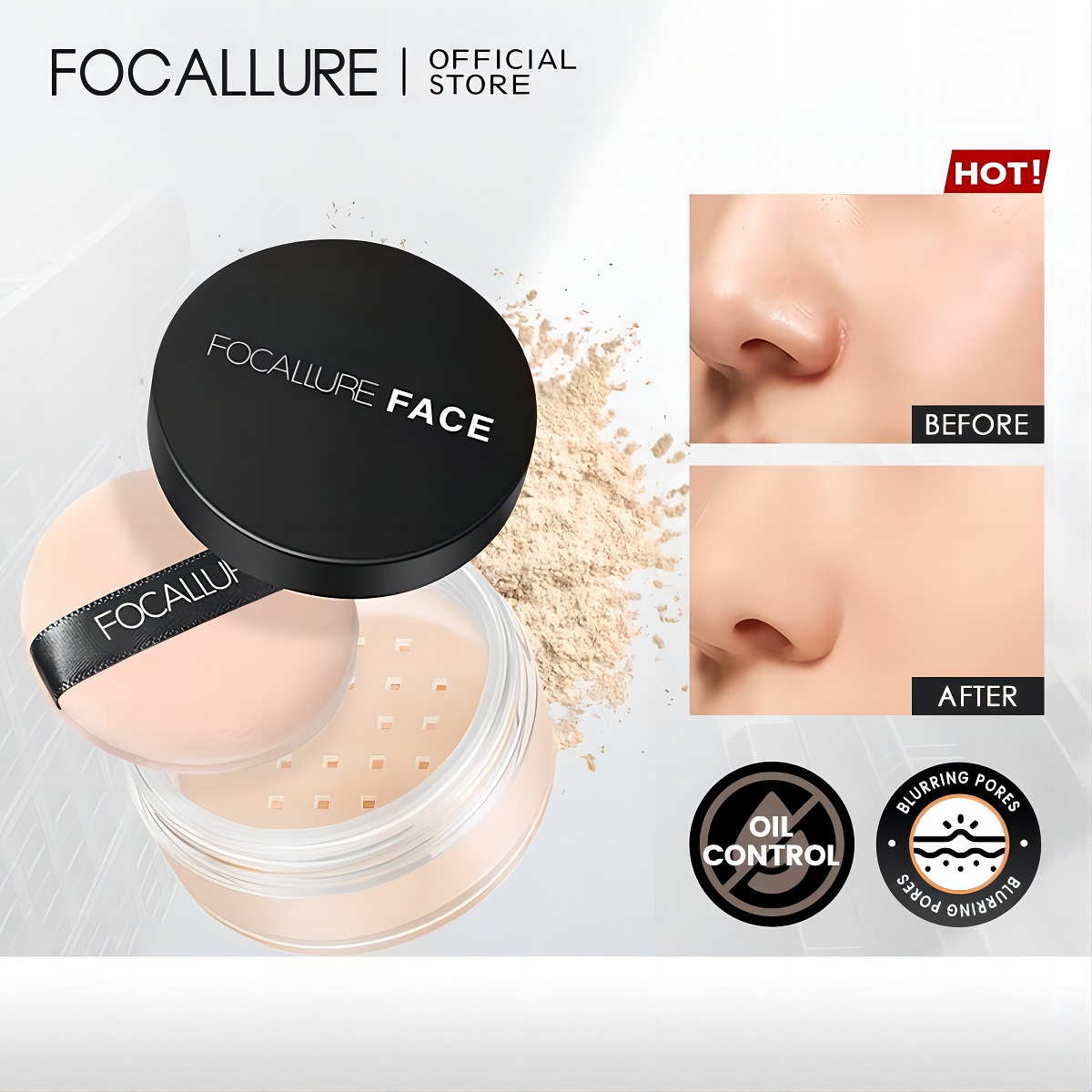 Best of FOCALLURE 9 Colors Oil-control Loose Powder Waterproof Long-lasting Full Coverage Face Compact Setting Powder Makeup Cosmetics Reviews & Tips