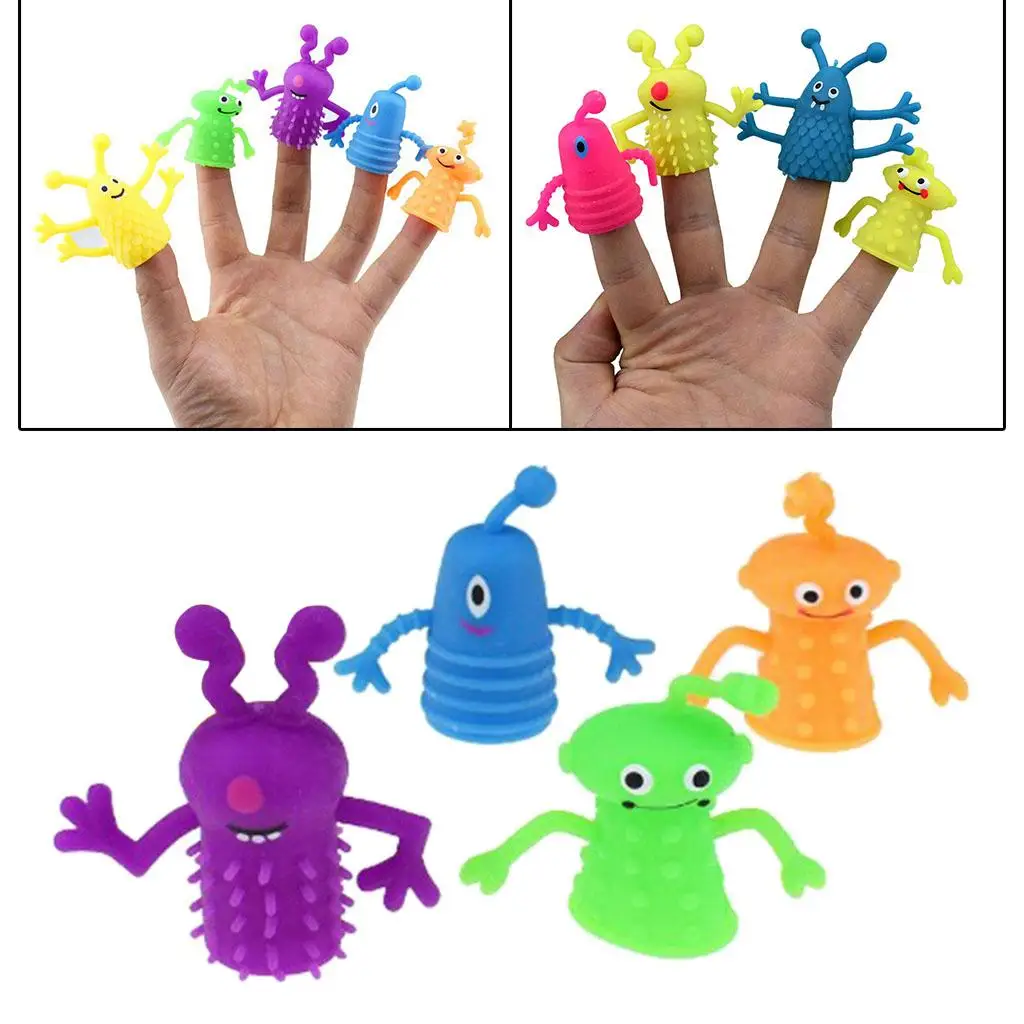 4pcs Finger Puppets Set Plastic Lovely Dolls Hand Puppet for Kids Toddlers  Time 