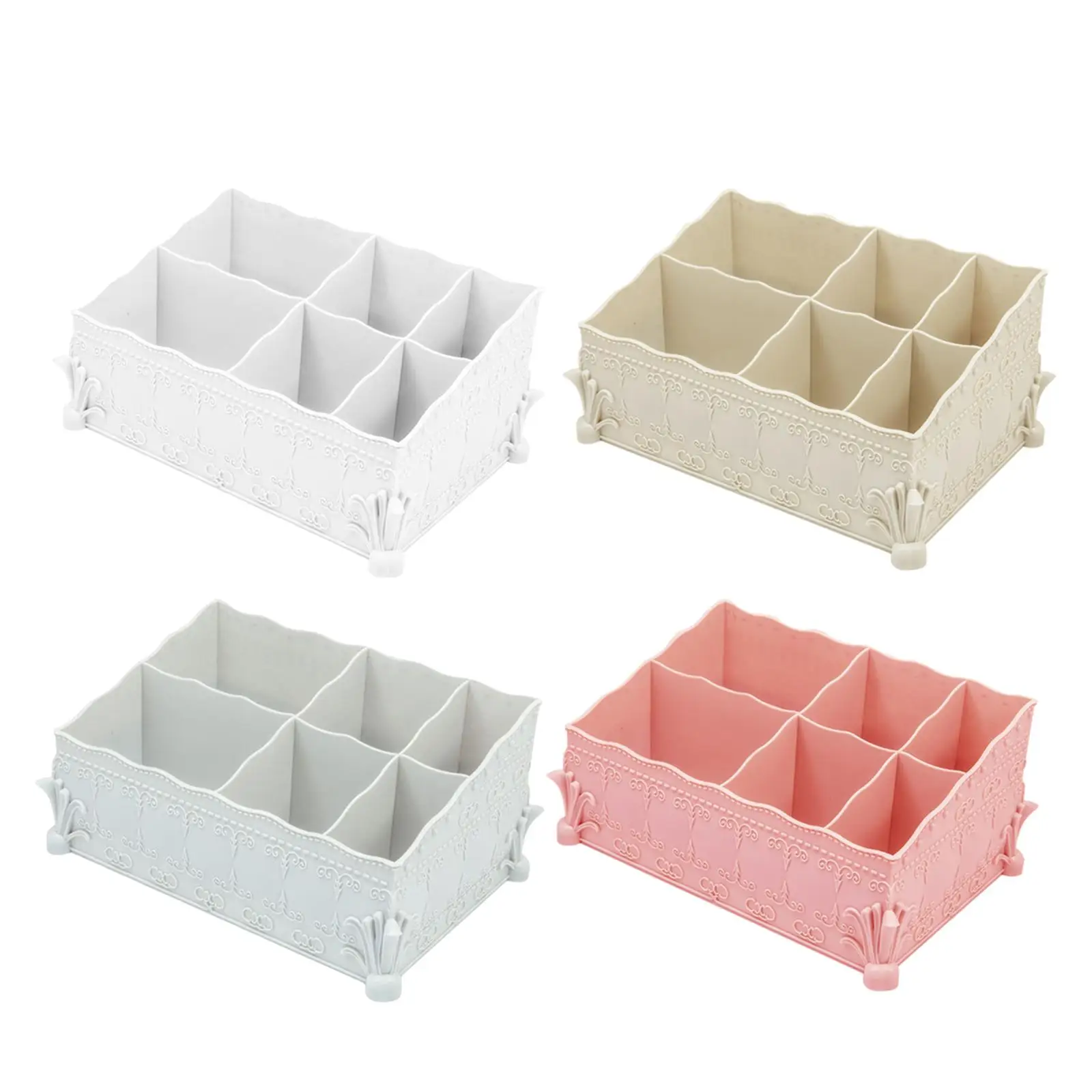 6 Grids Cosmetic Storage Box Makeup Brushes Organizer for Bathroom