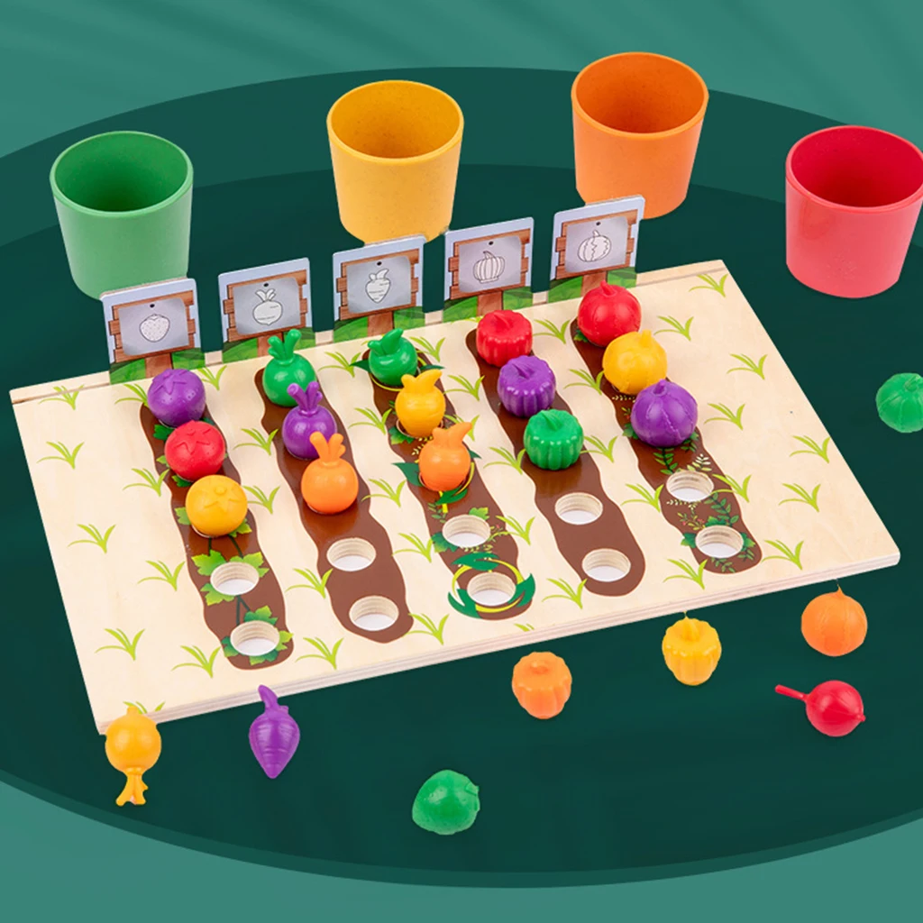 Montessori Early Education Vegetables Fruits Toy Counting Montessori Toy