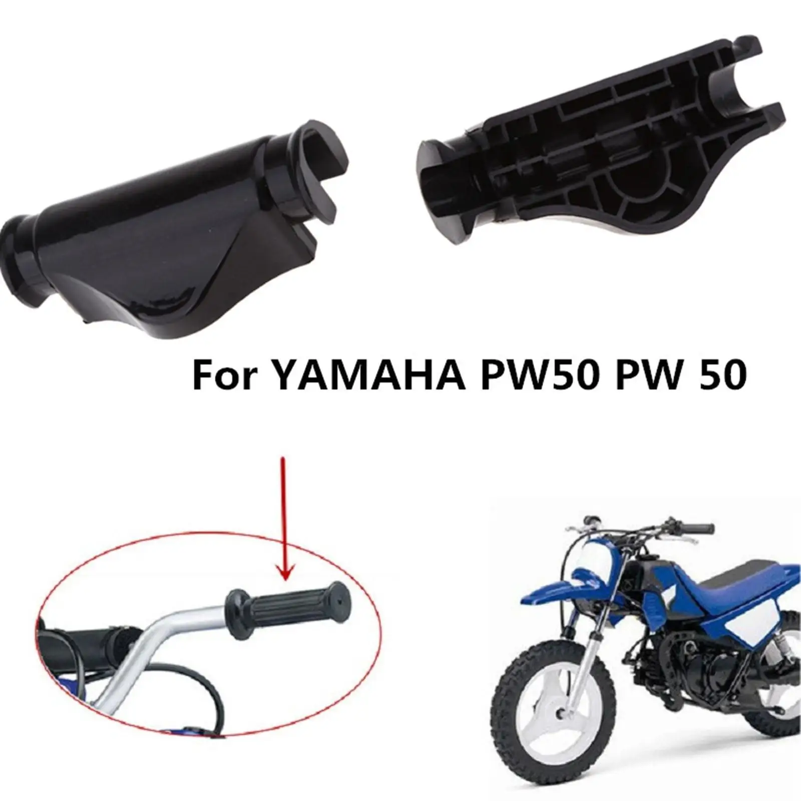 Motorcycle Rubber Handlebar for PW50 1991 - 2017 Black