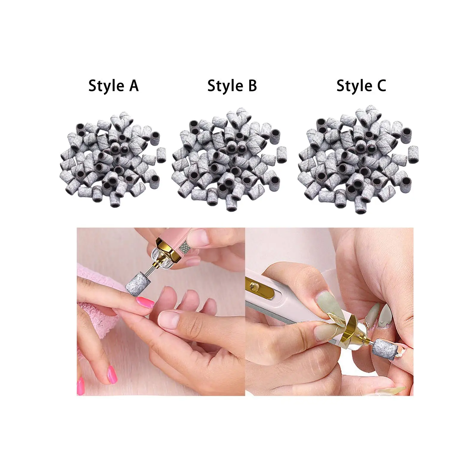 100 Pieces Nail Art Sanding Bands Polisher Essential Supplies Manicure Tool Accessorie Pedicure Tool Durable Polishing Nails