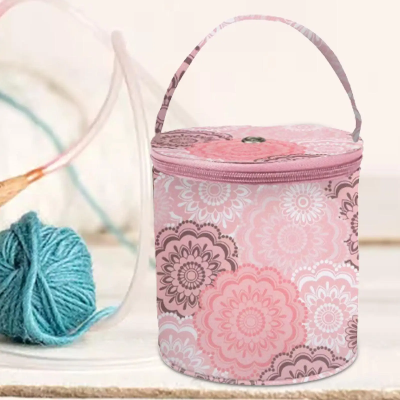 Yarn Balls Organizer Basket Multipurpose 14cmx14cm Crochet Supplies Lightweight Scissors Yarn Storage Bag Knitting Bag Yarn Drum