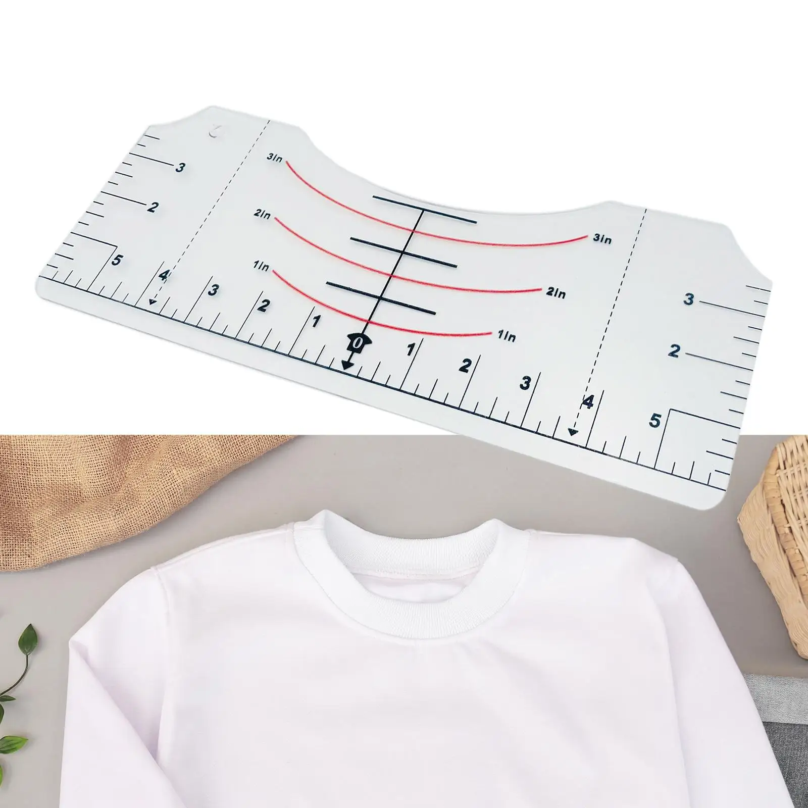 T Shirt Ruler Guide, T Shirt Alignment Tool, Acrylic Ruler for Alignment to Center Designs, Tshirt Printing Guide