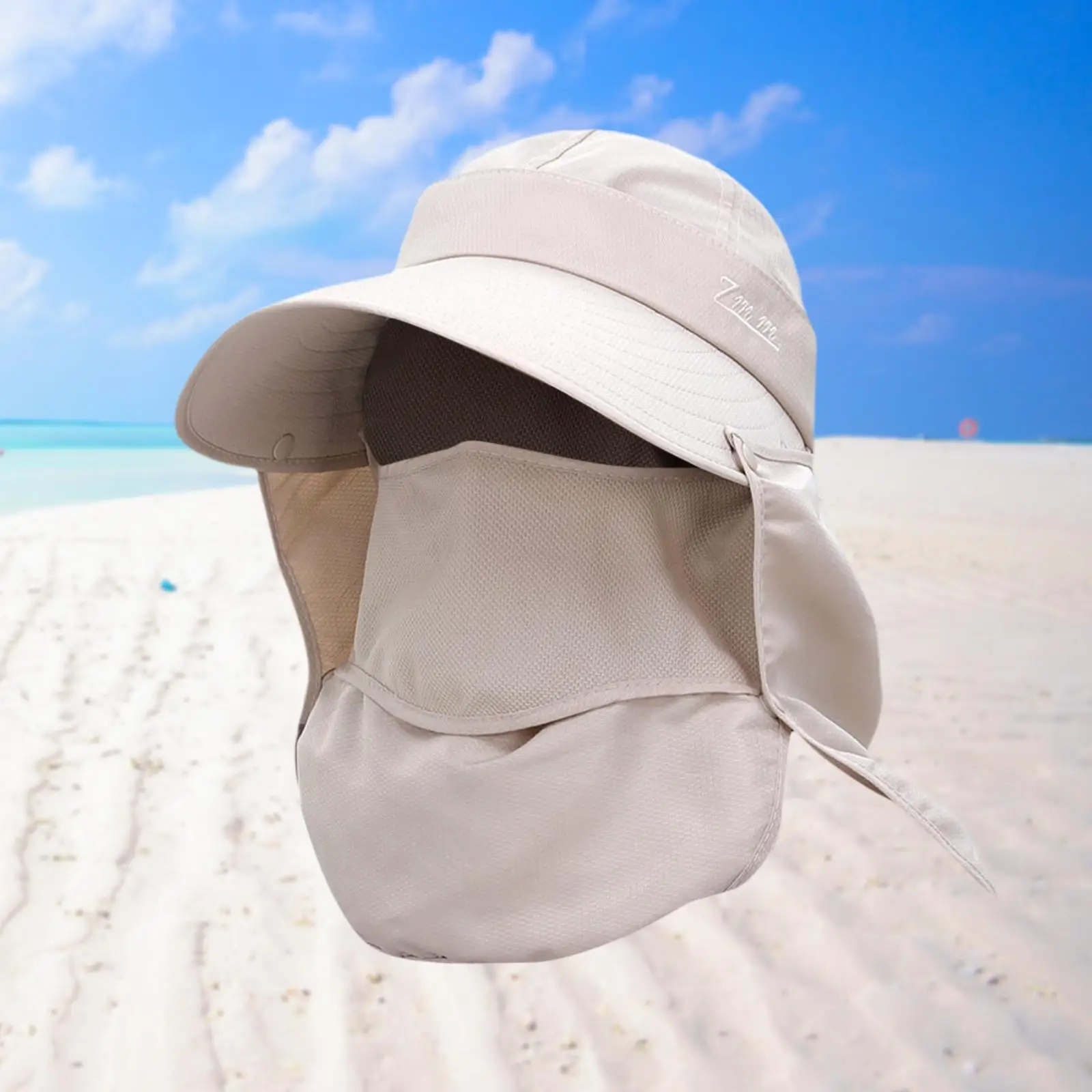 Sun Protection Face Covering with Removable Neck Flap Cover for Unisex Beach