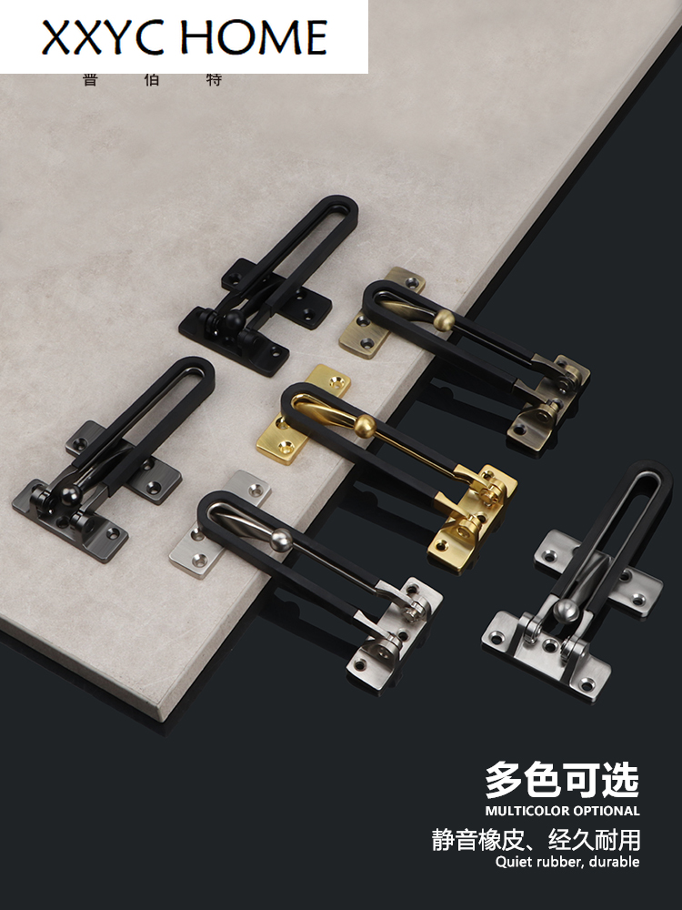 Description Picture 6 of itemMute Buckle Lock Stainless Steel Anti-Theft Clasp Hotel Hotel Door Latch Door Bolt Punch-Free Household Anti-Theft Chain