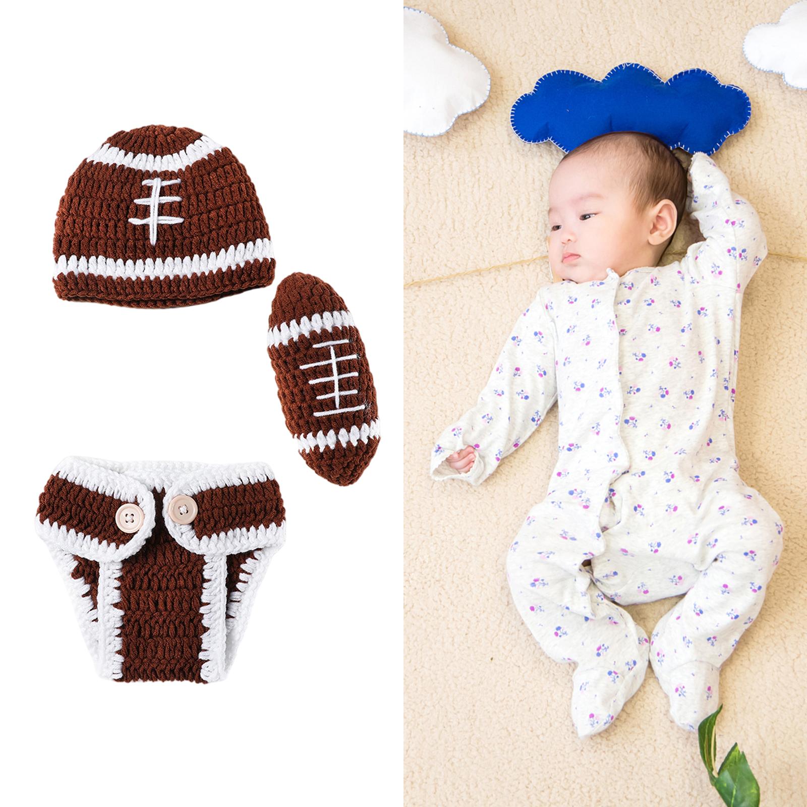 3Pcs Newborn Baby Photo Shoot Clothes Girls Boys Christmas Infant Costume Crochet Outfit Children Photo Prop Clothing Supplies