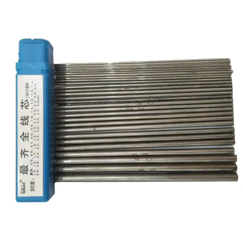 30Pcs Different Sizes Rods Solid Wire Core Round Wire Forming Rod Jewelry Making Tool Stainless Steel