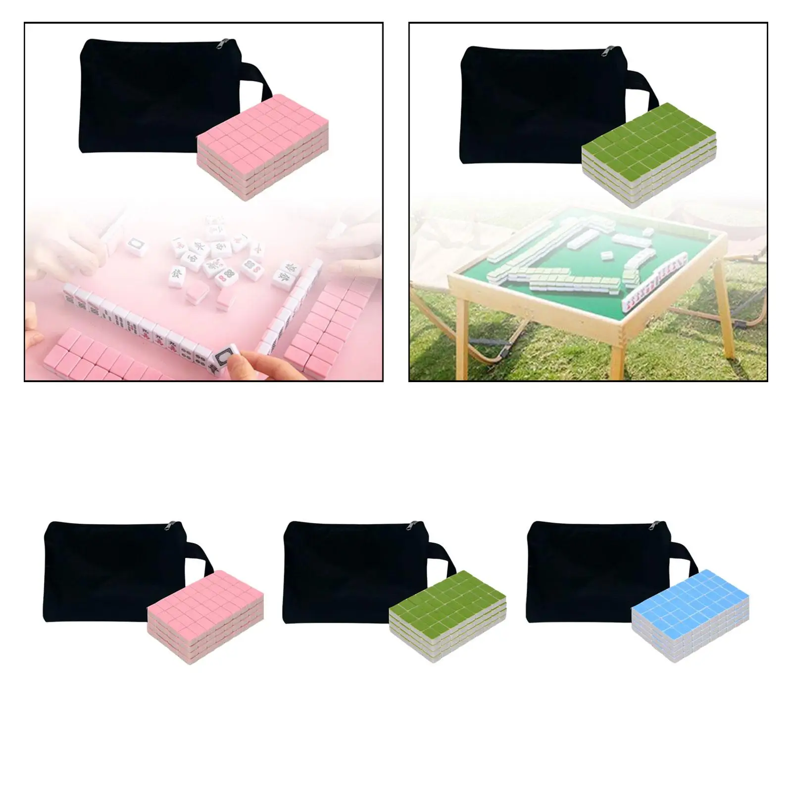 Mini Mahjong Set with Storage board Game Family Leisure Time Travel Mini Mahjong for Gathering Home Outdoor Dorm Festival