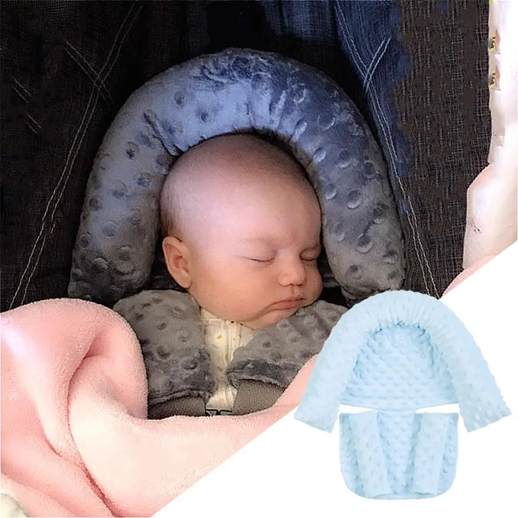 Newborn Universal Baby Head Support Pillow Neck Protection Seat Pad Strap Covers Head Protection Pram