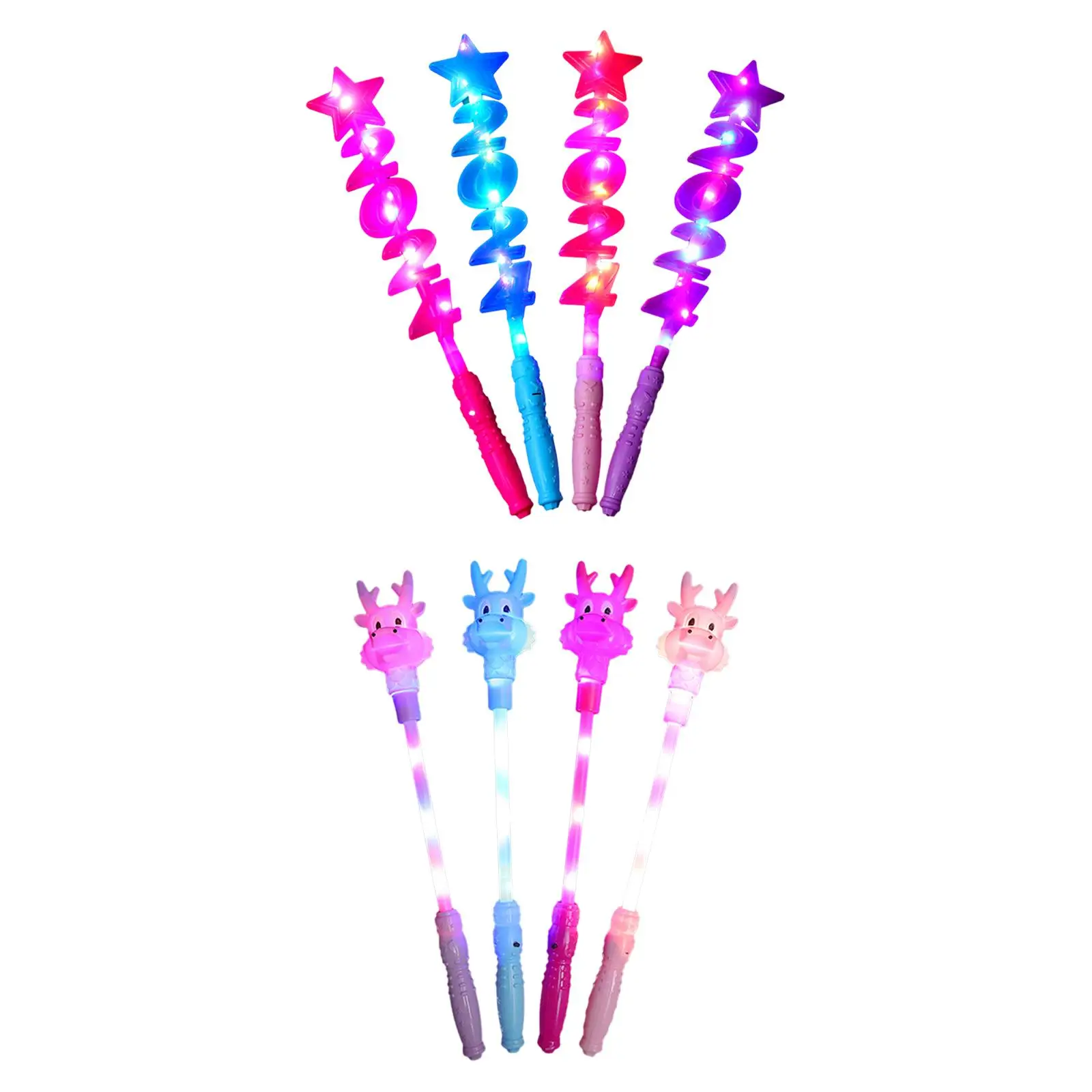 4x Light up Sticks Kids and Adults Party Favors Flashing Toys Glow Sticks for Festival Camping Christmas Carnival Thanksgiving