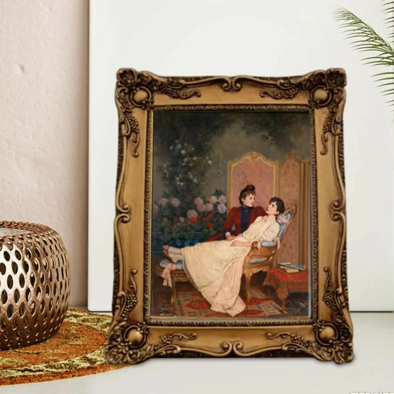 photo Display frame Desktop Embossed Rectangle Ornament 12inch for Farmhouse Office Portrait Room