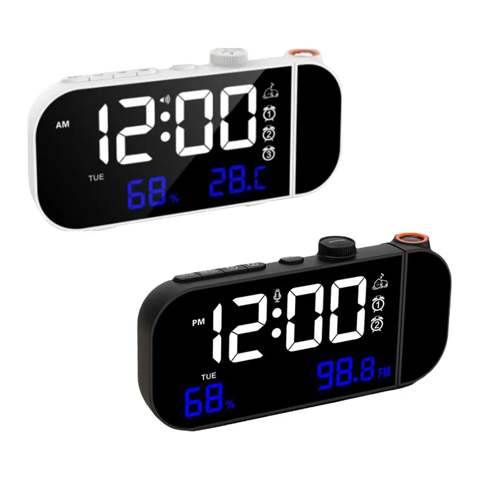 Projection Alarm Clock USB Ceiling Wall Projector Clock for Kids Bar Teens