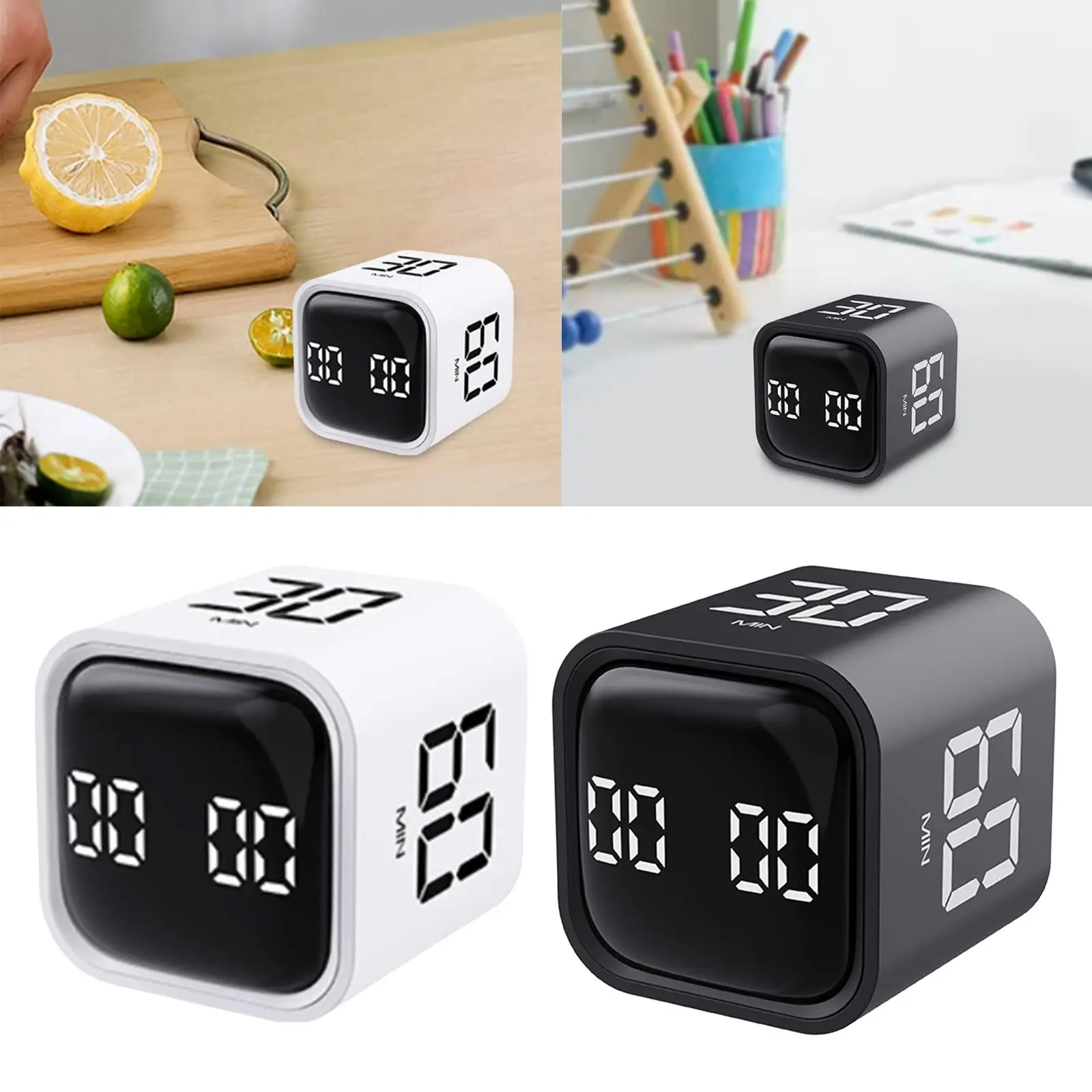 Cube timers Gravity Sensor Setting Management Flip Timer Game Timer for Exercise Cooking Baking Office