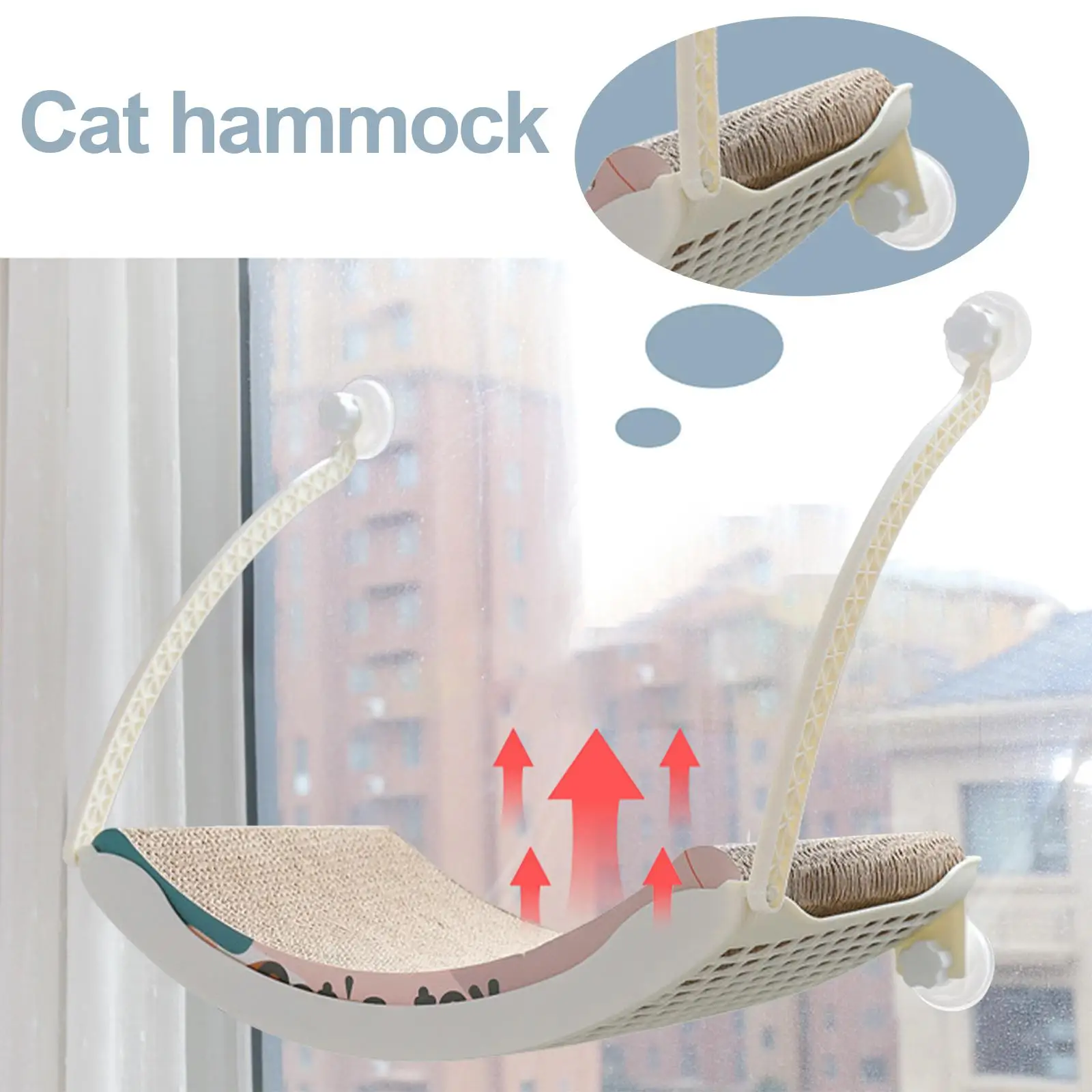 Pet Bed Suction Cup Safety Hanging Seat Perches Cat Window Hammock Shelf for Sun Bathing Resting Basking Indoor
