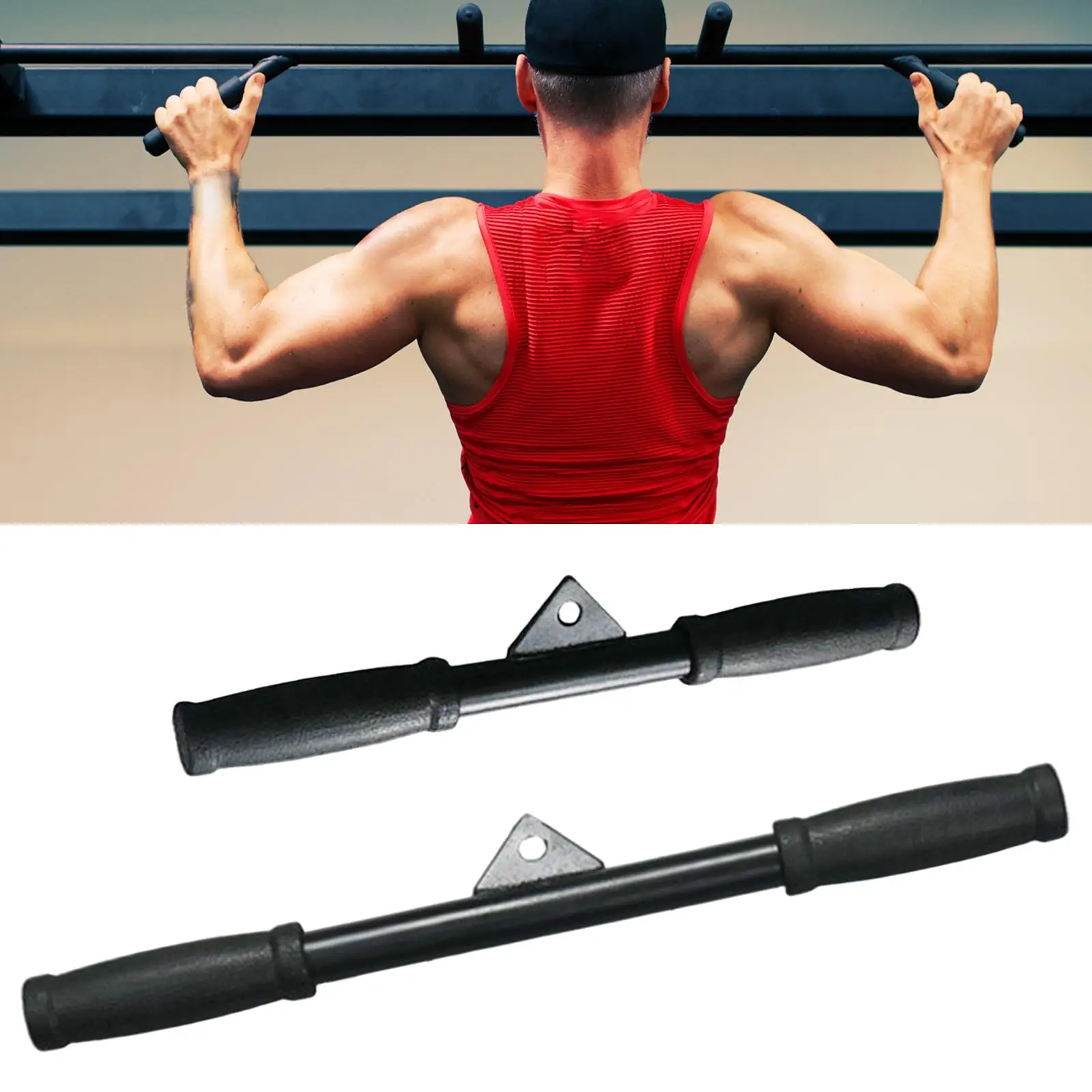 Home Gym Fitness Grips Lat Pull Down Grips Cable Handle T Bar Rowing Biceps Tricep Training Accessories
