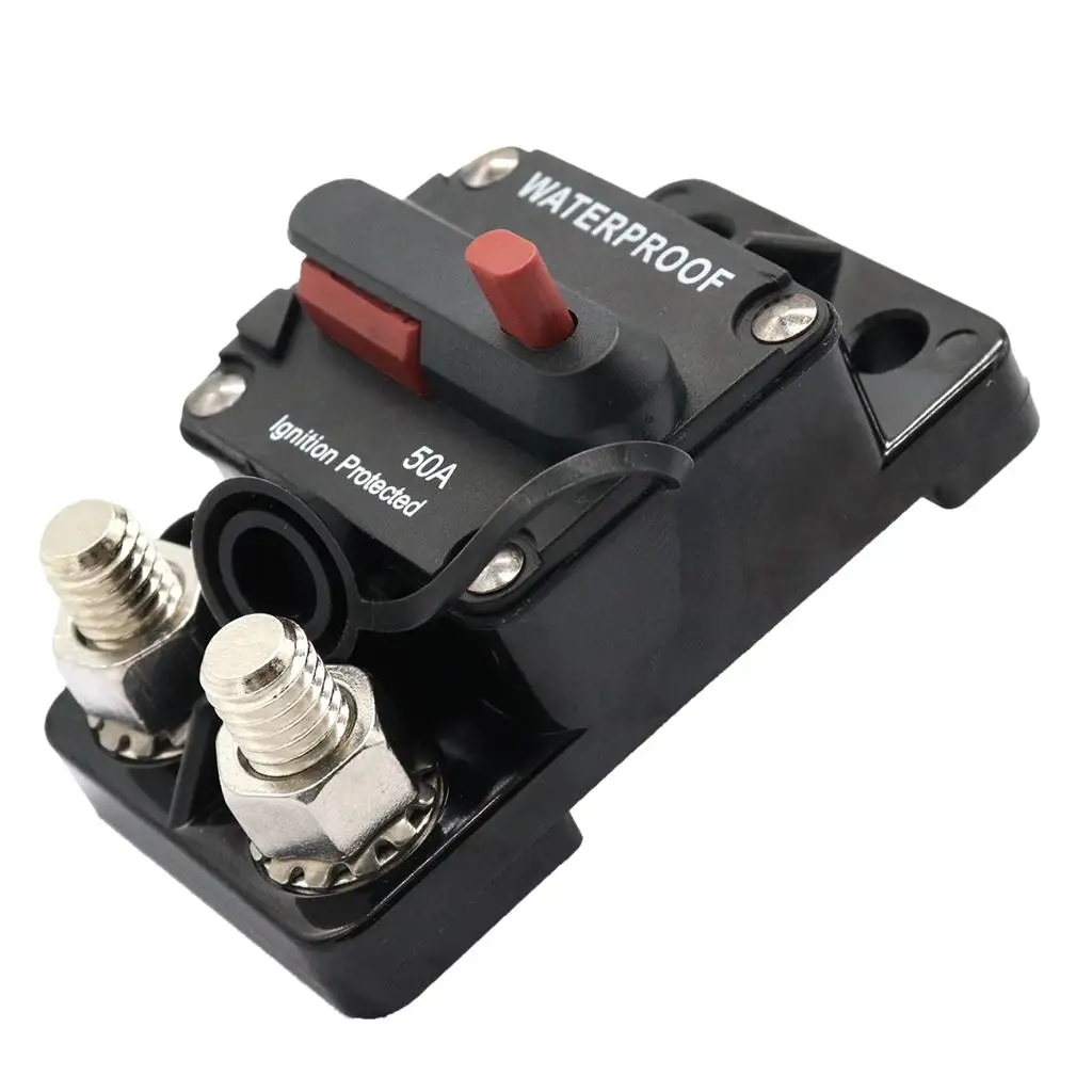 1 Piece 50a Manual  Circuit Breaker Made of Black,  PVC.