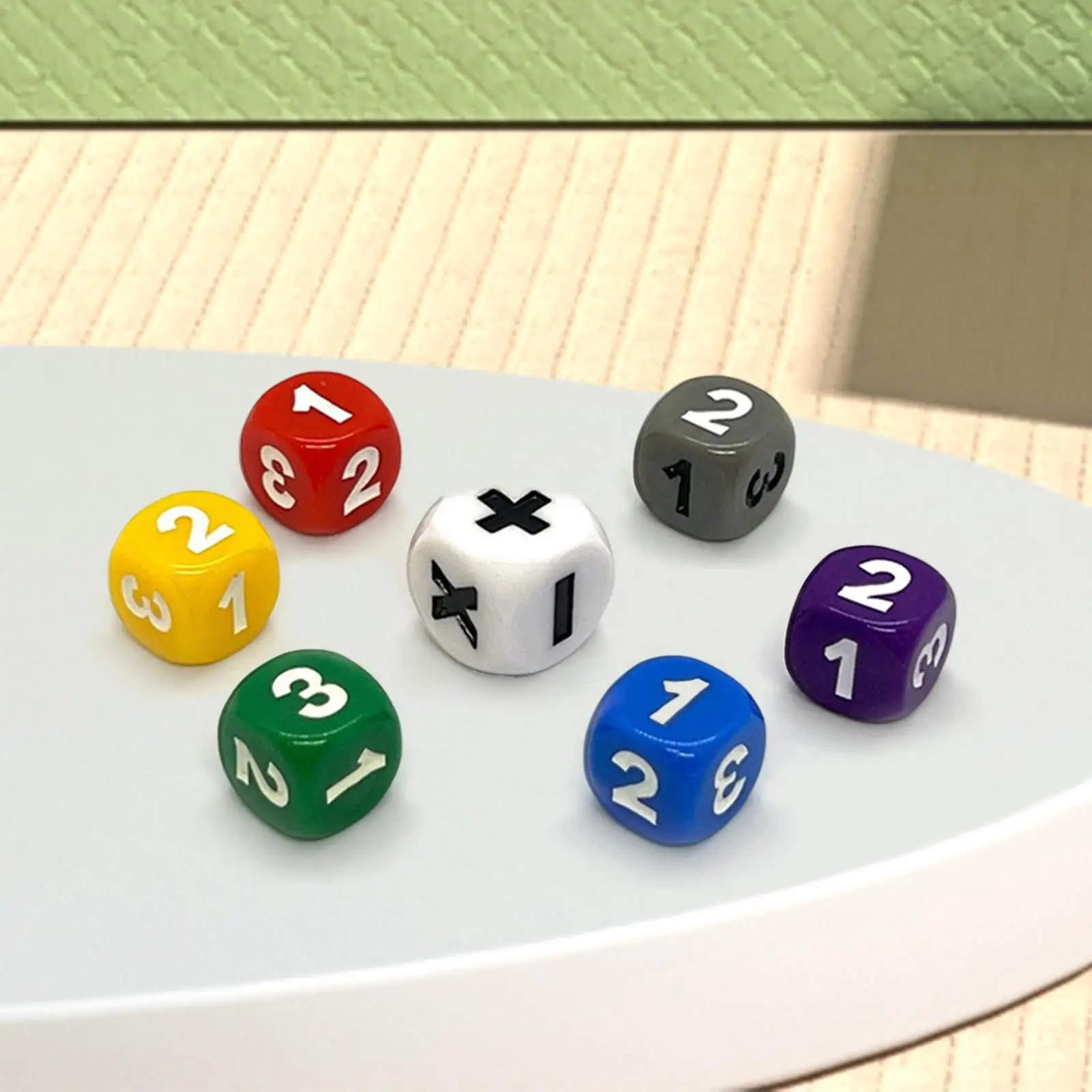 7Pcs Acrylic Teaching Dice for Children Classroom Accessories Party